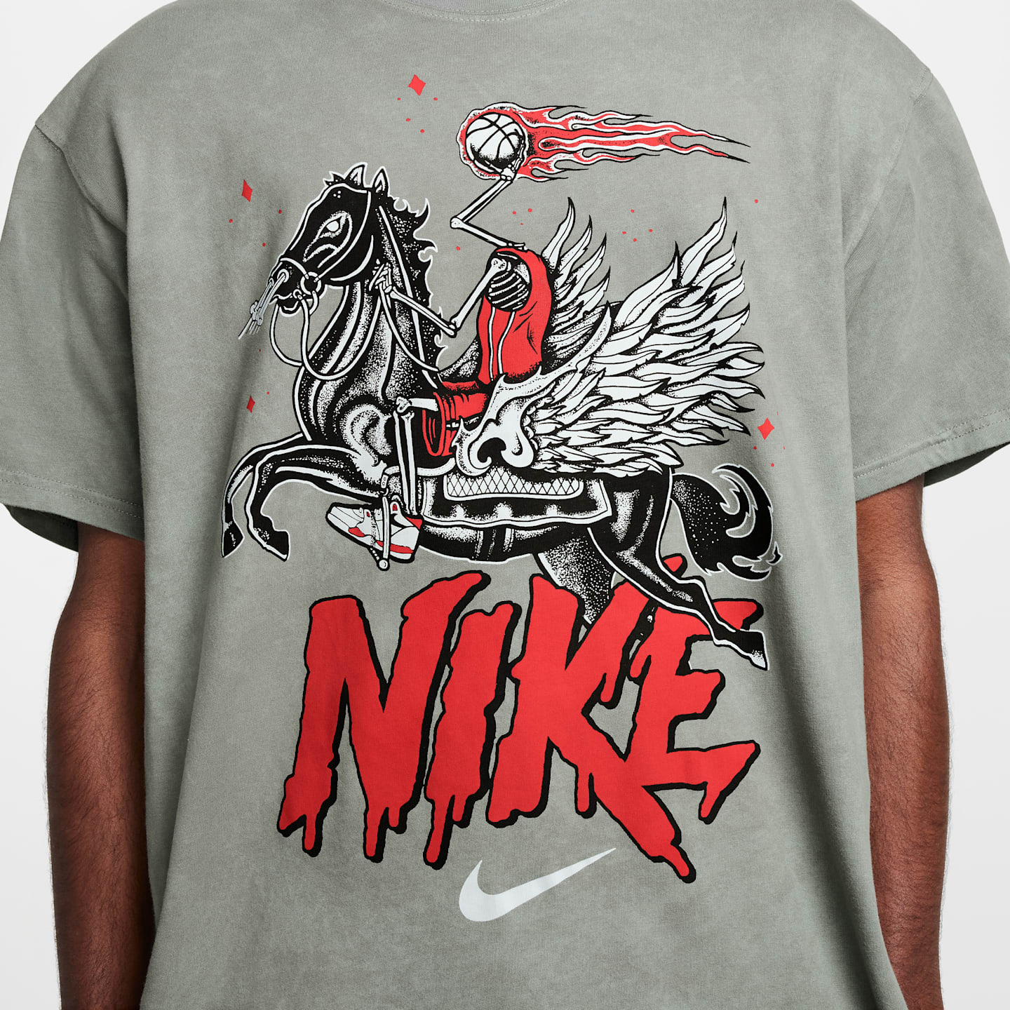 Мужская баскетбольная футболка Nike Max90, цвет: Оловянный — фото 4