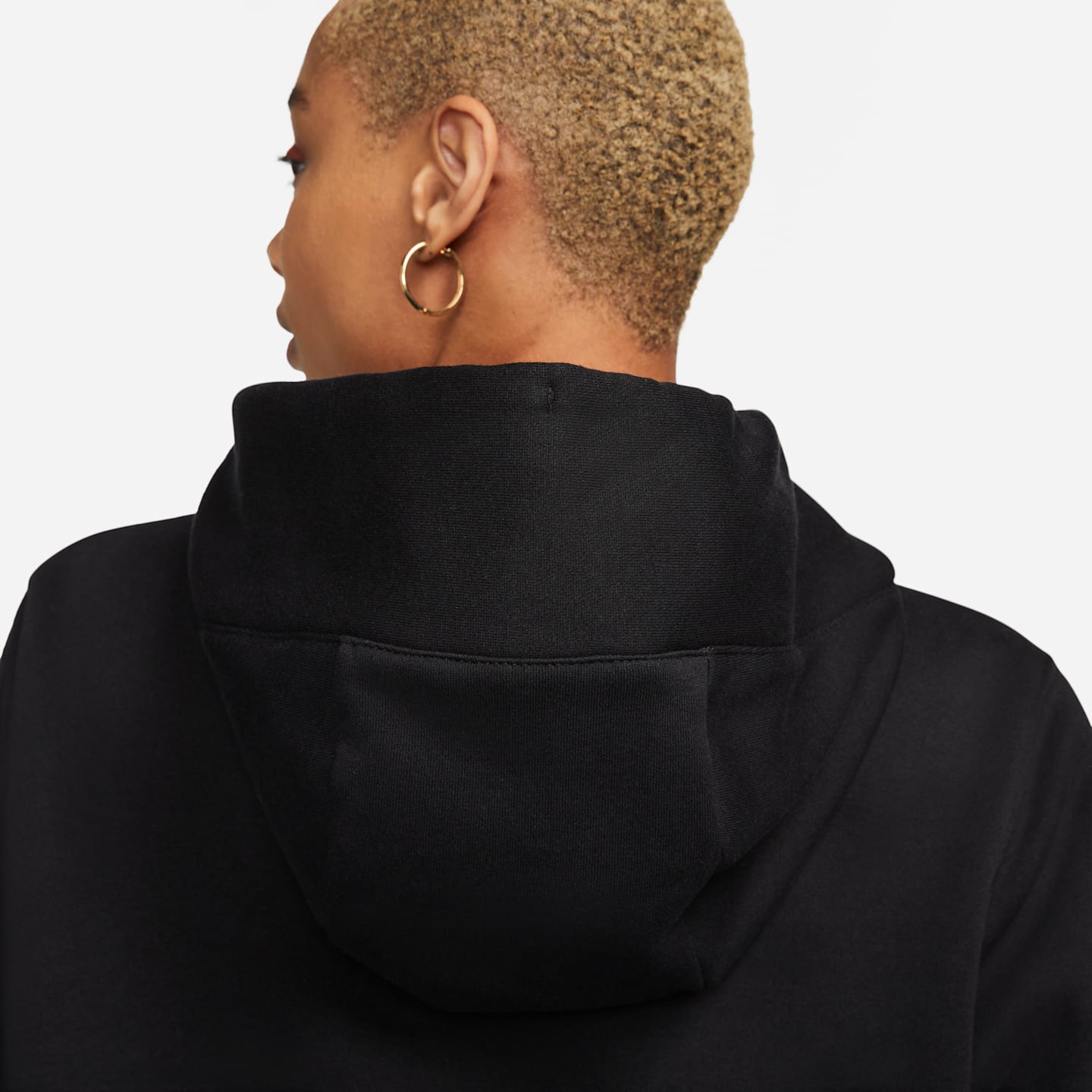 Женское худи Nike Sportswear Phoenix Fleece Pullover, цвет: Чёрный / Молочный — фото 4