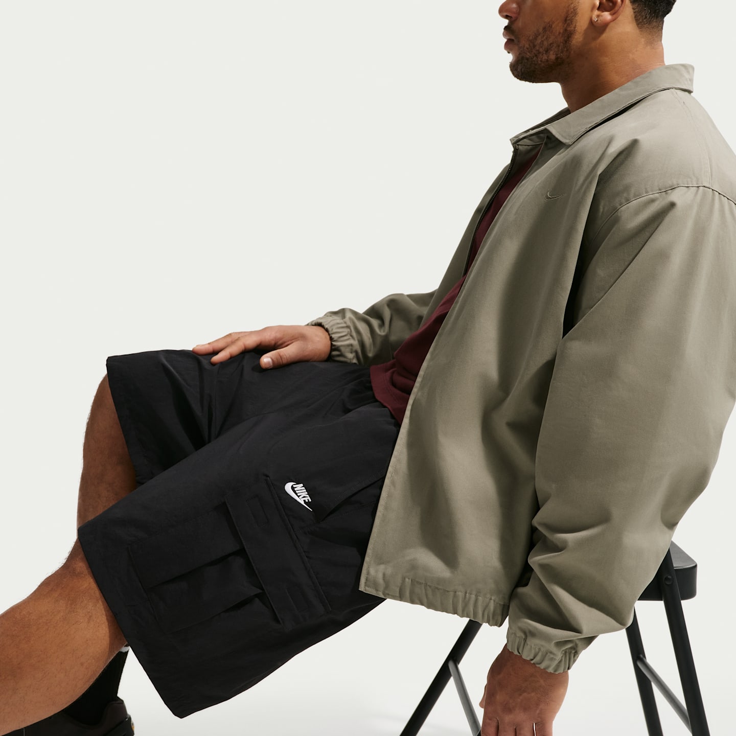 Мужские шорты Nike Sportswear Club Utility, цвет: Чёрный / Белый — фото 9