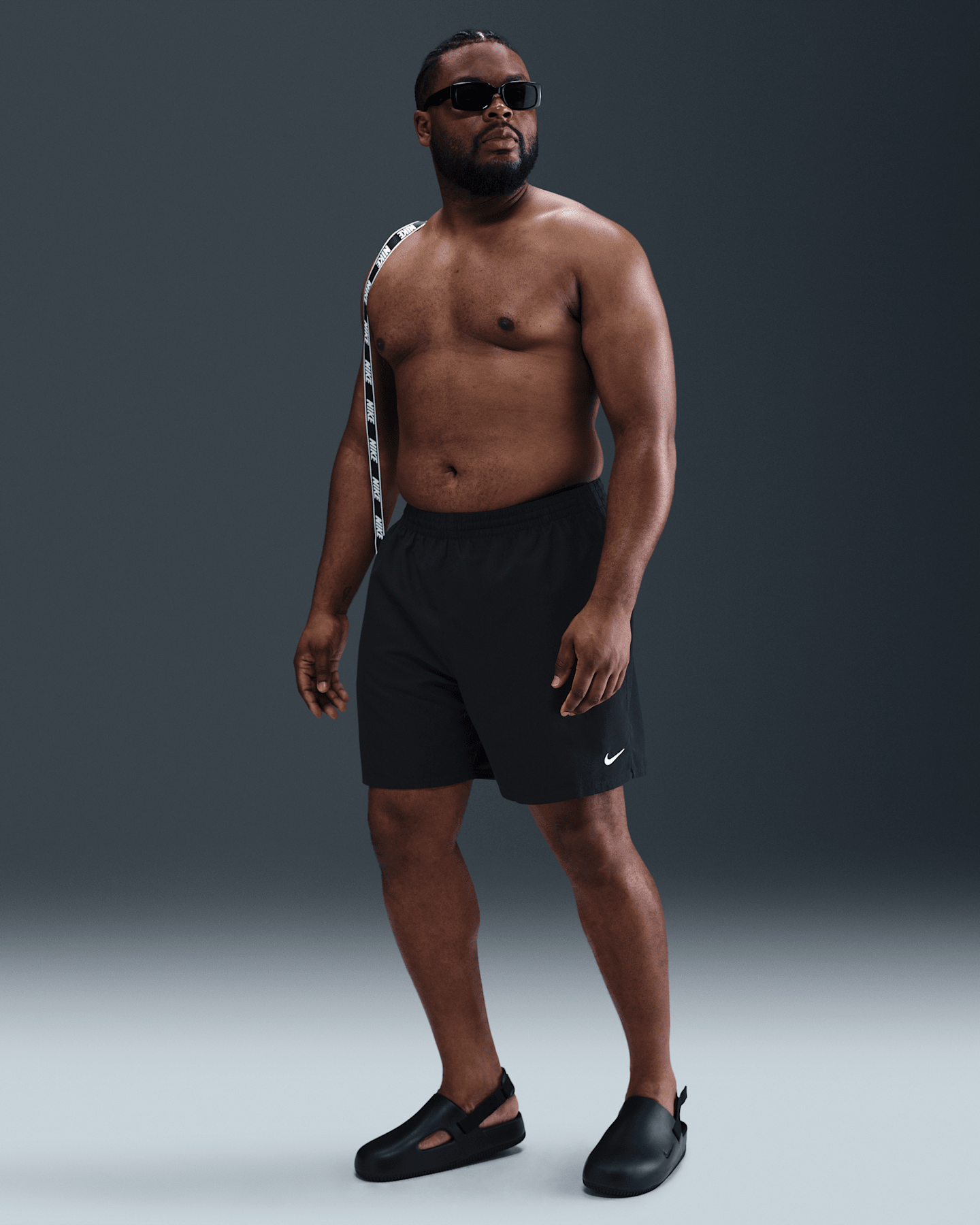 Мужские плавательные шорты Nike Swim Breaker Essential, 7", большие размеры, цвет: Чёрный — фото 7