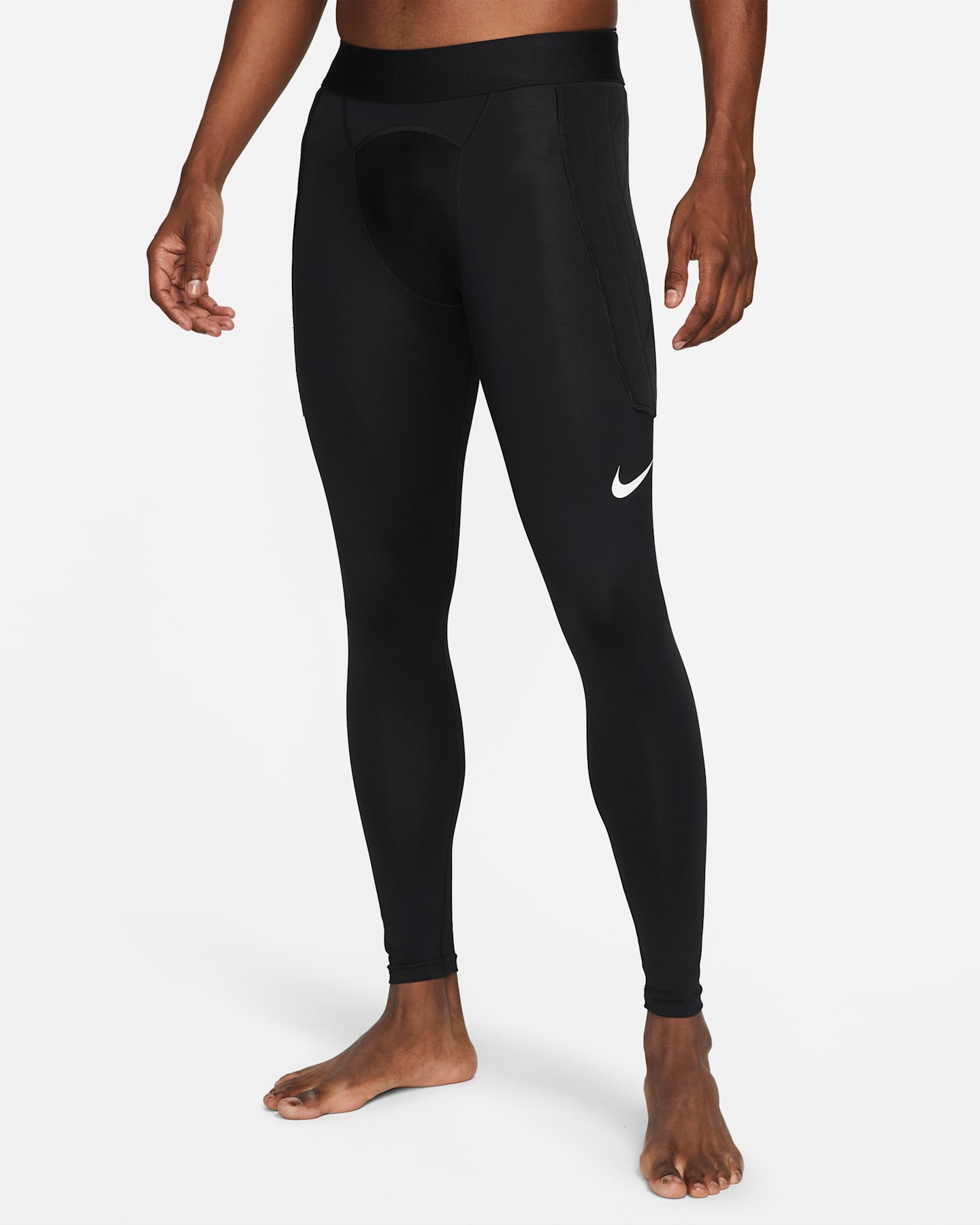 Мужские футбольные брюки вратаря Nike Dri-FIT Gardien 1, цвет: Чёрный / Белый — фото 5
