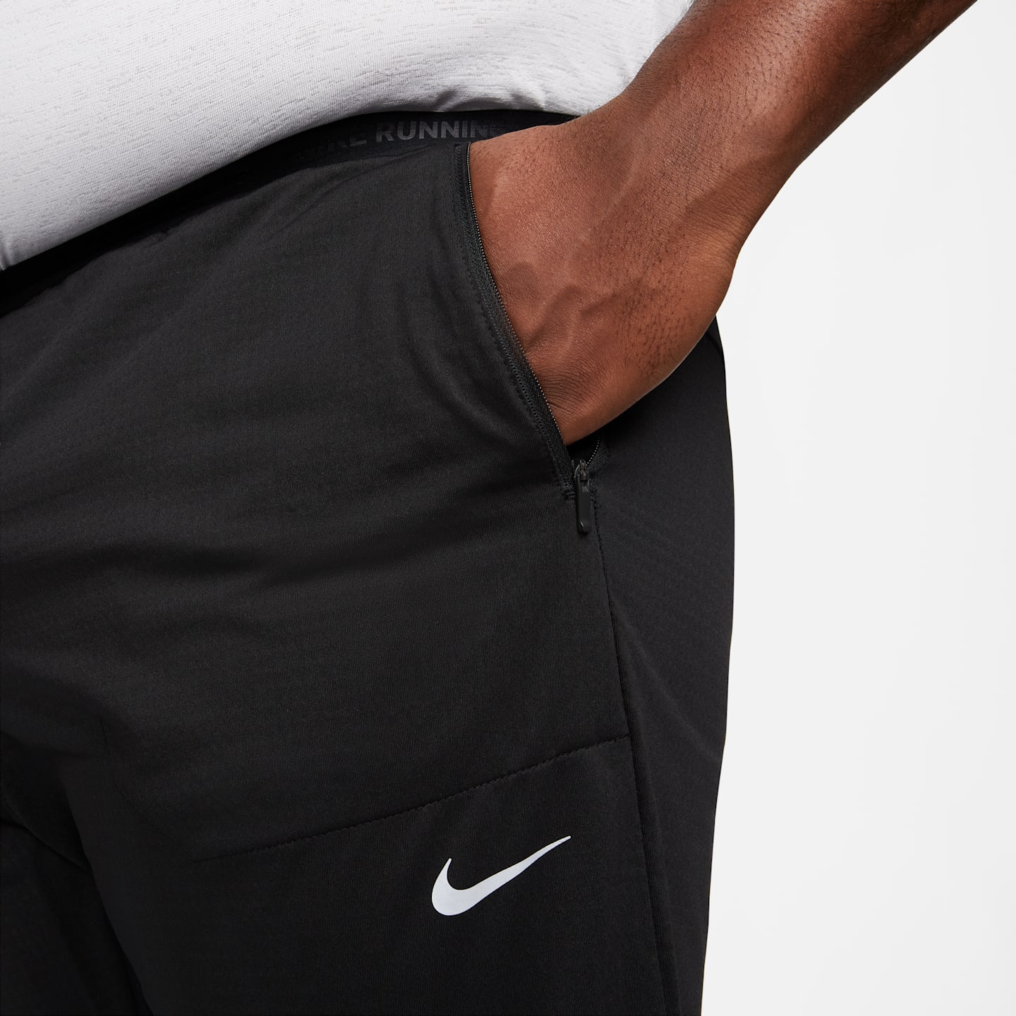 Мужские трикотажные беговые брюки Nike Phenom Dri-FIT, цвет: Чёрный — фото 10