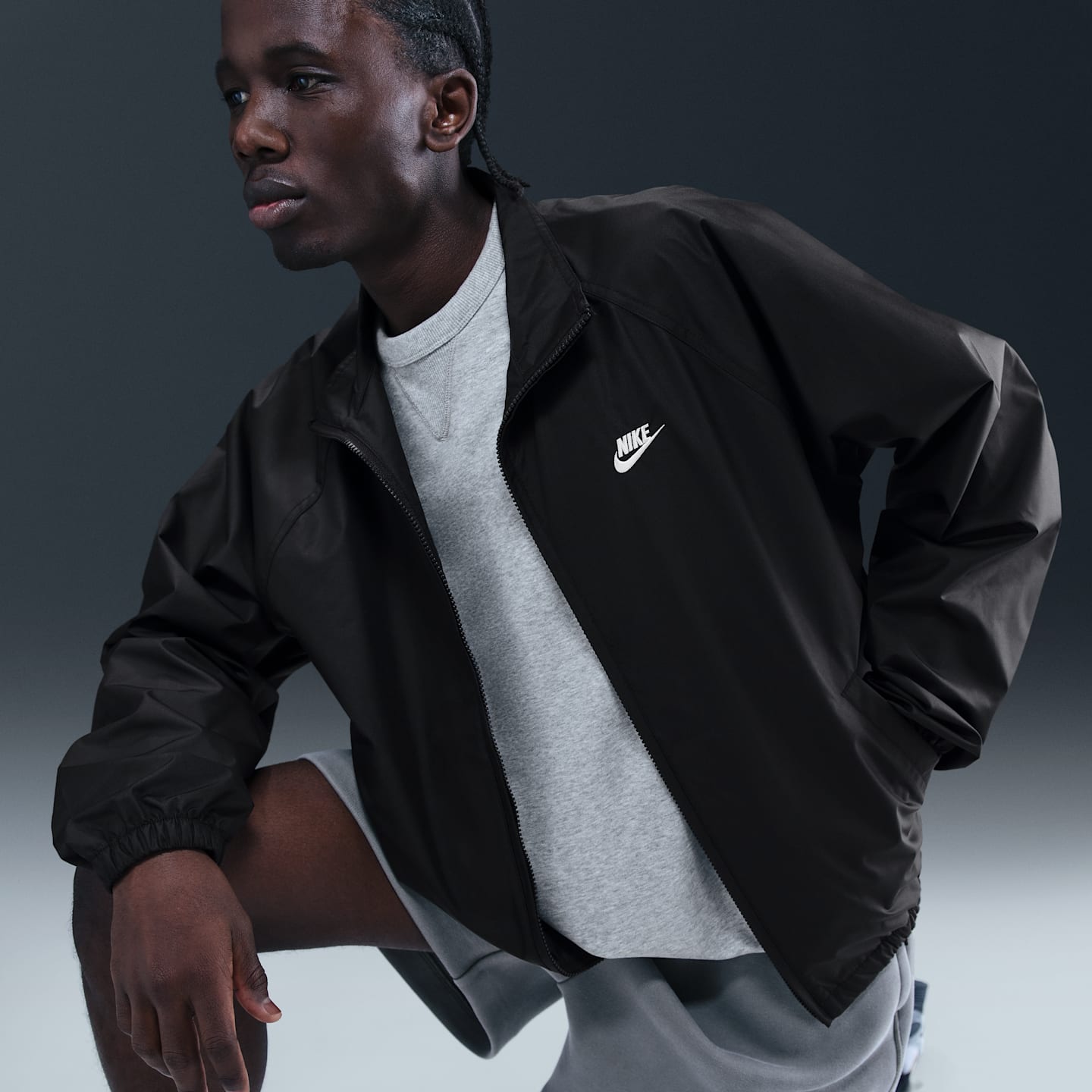 Мужская куртка на молнии Nike Sportswear Club Roscoe, цвет: Чёрный / Белый — фото 3