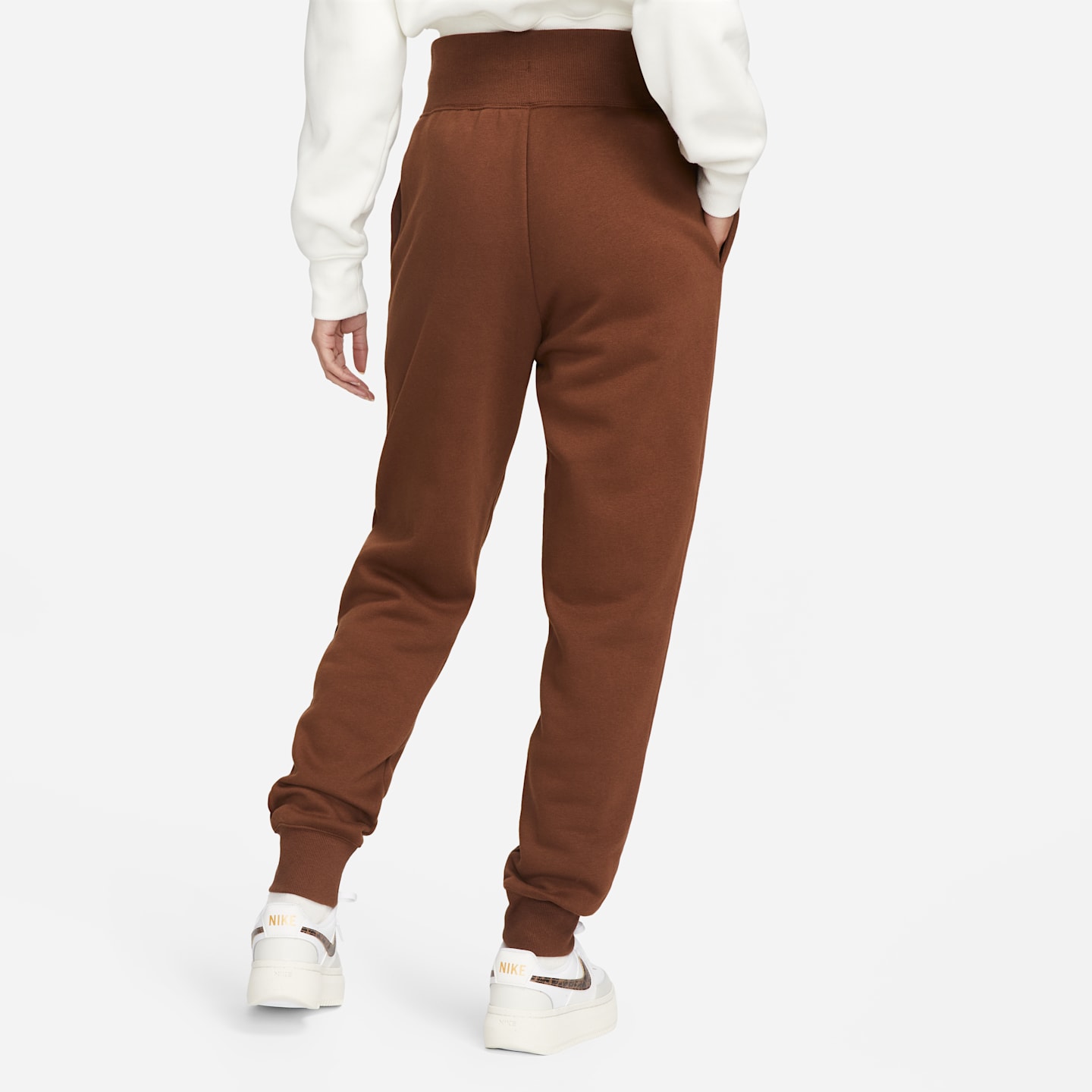 Женские брюки Nike Sportswear Phoenix Fleece High-Waisted, цвет: Какао / Чёрный — фото 2
