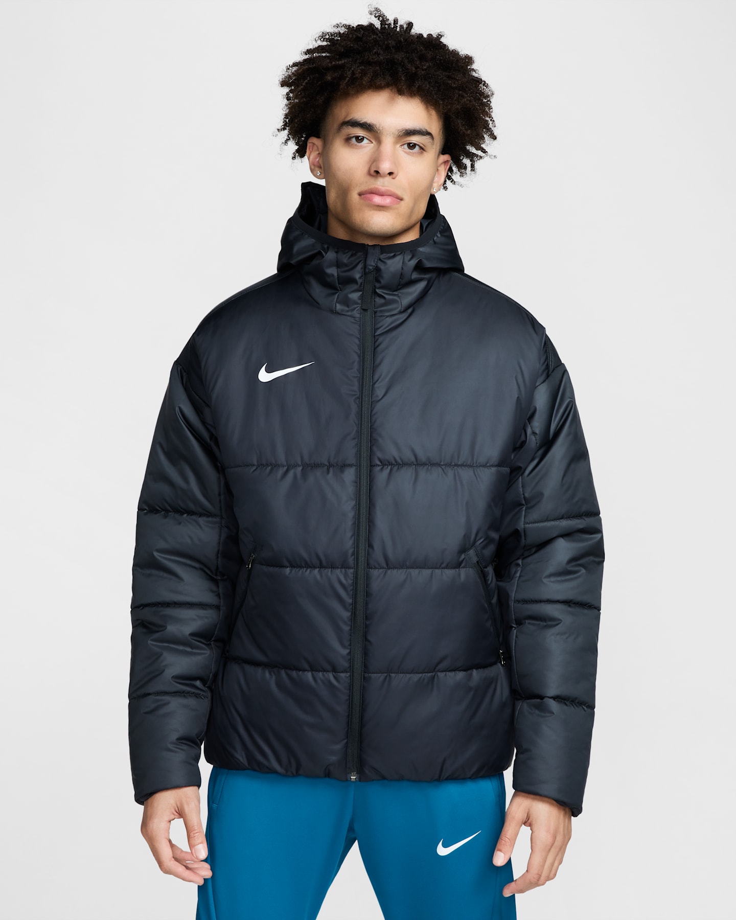 Мужская футбольная куртка Nike Academy Pro 24 Fall Therma-FIT, цвет: Чёрный / Белый — фото 9