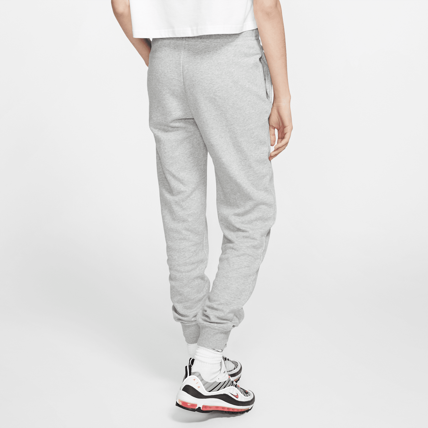 Женские флисовые брюки Nike Sportswear Essential, цвет: Серый меланжевый / Серебряный — фото 2