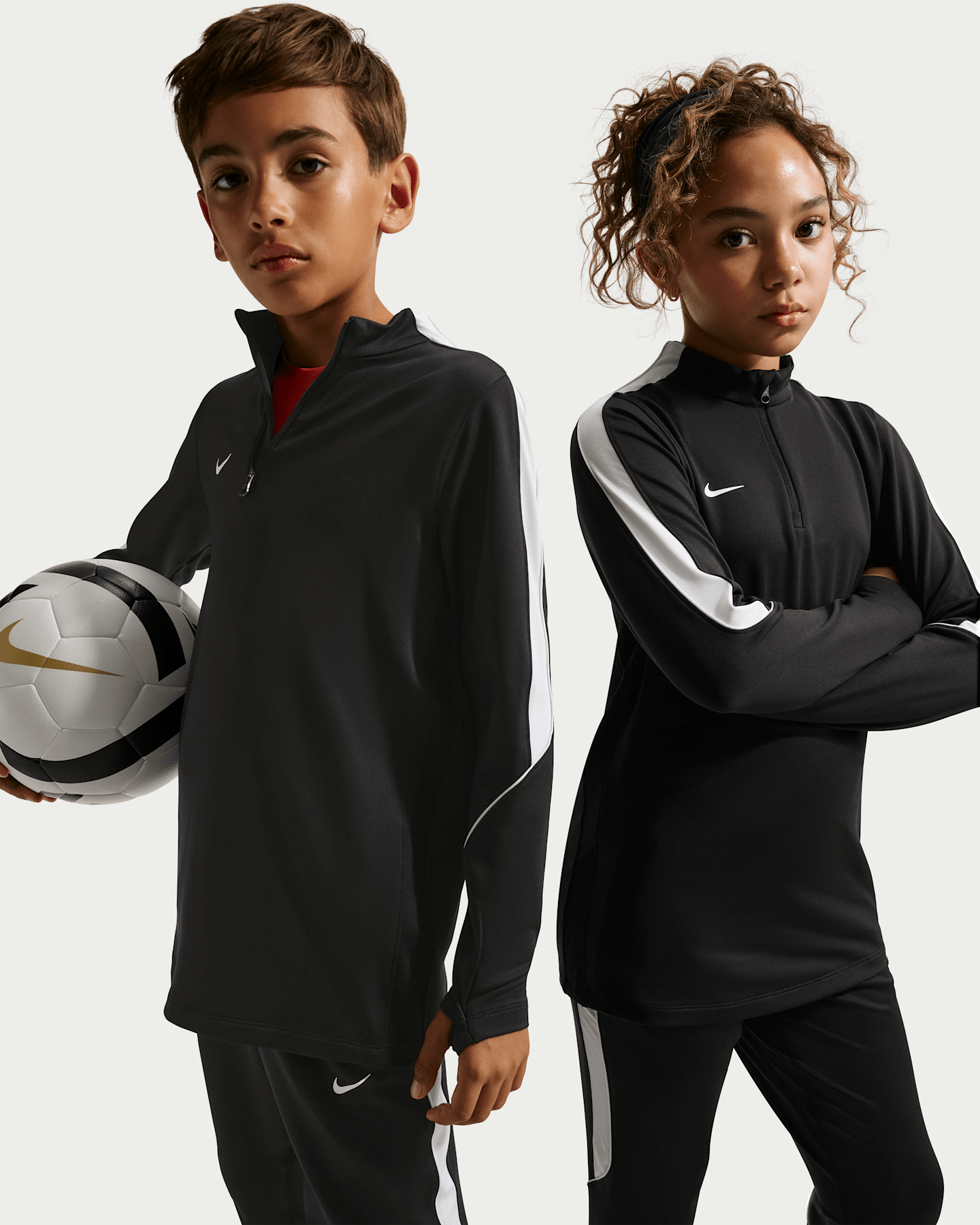Детский топ Nike Strike Dri-FIT Soccer Knit Drill Top, цвет: Чёрный / Белый — фото 8