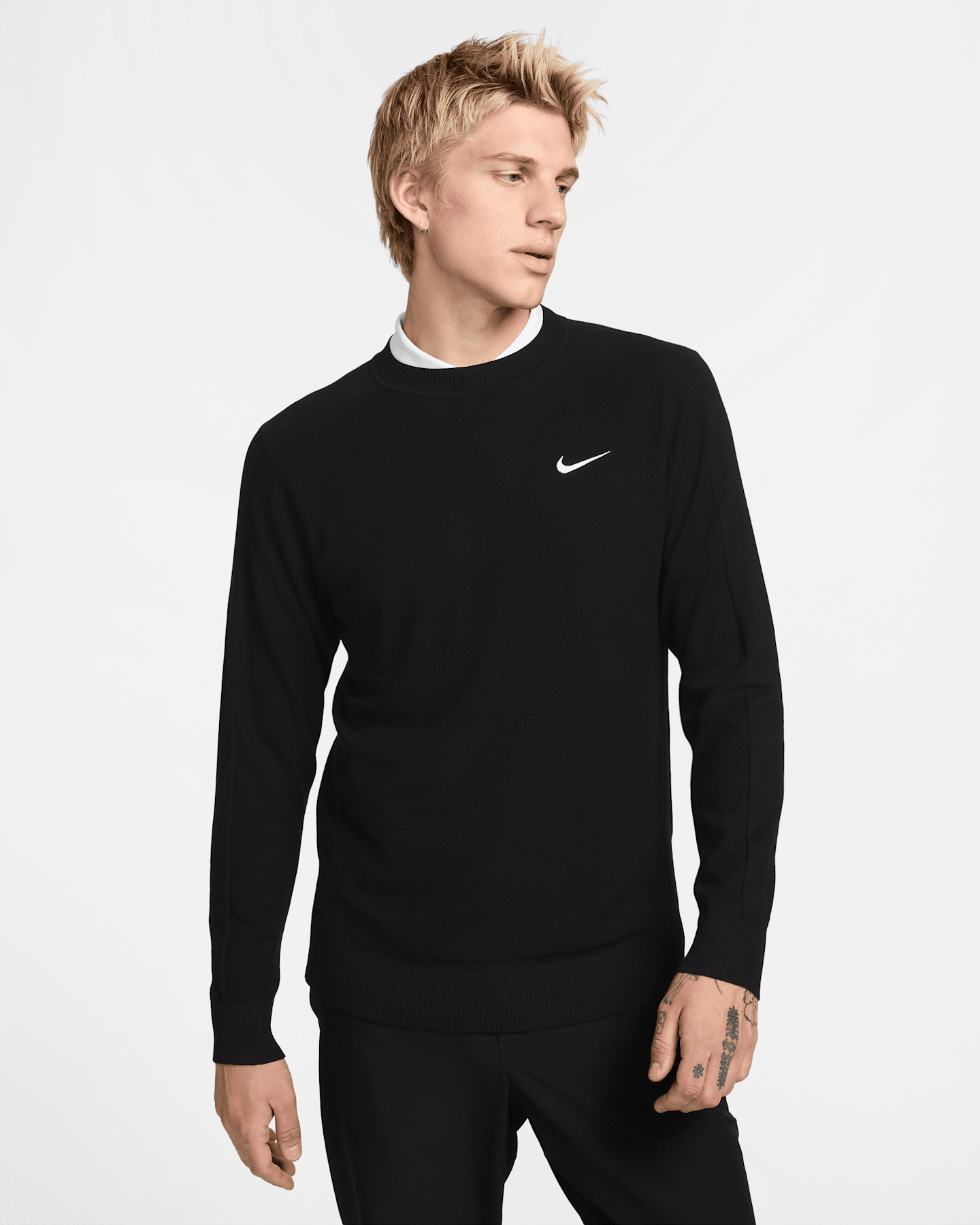 Мужской свитер Nike Tour Golf, цвет: Чёрный / Белый — фото 12