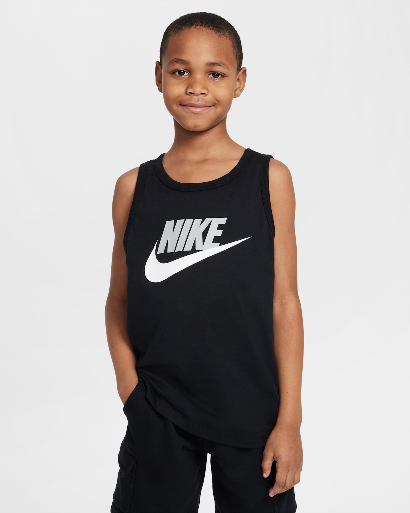 Детская майка Nike Sportswear, цвет: Чёрный / Серый — фото 6