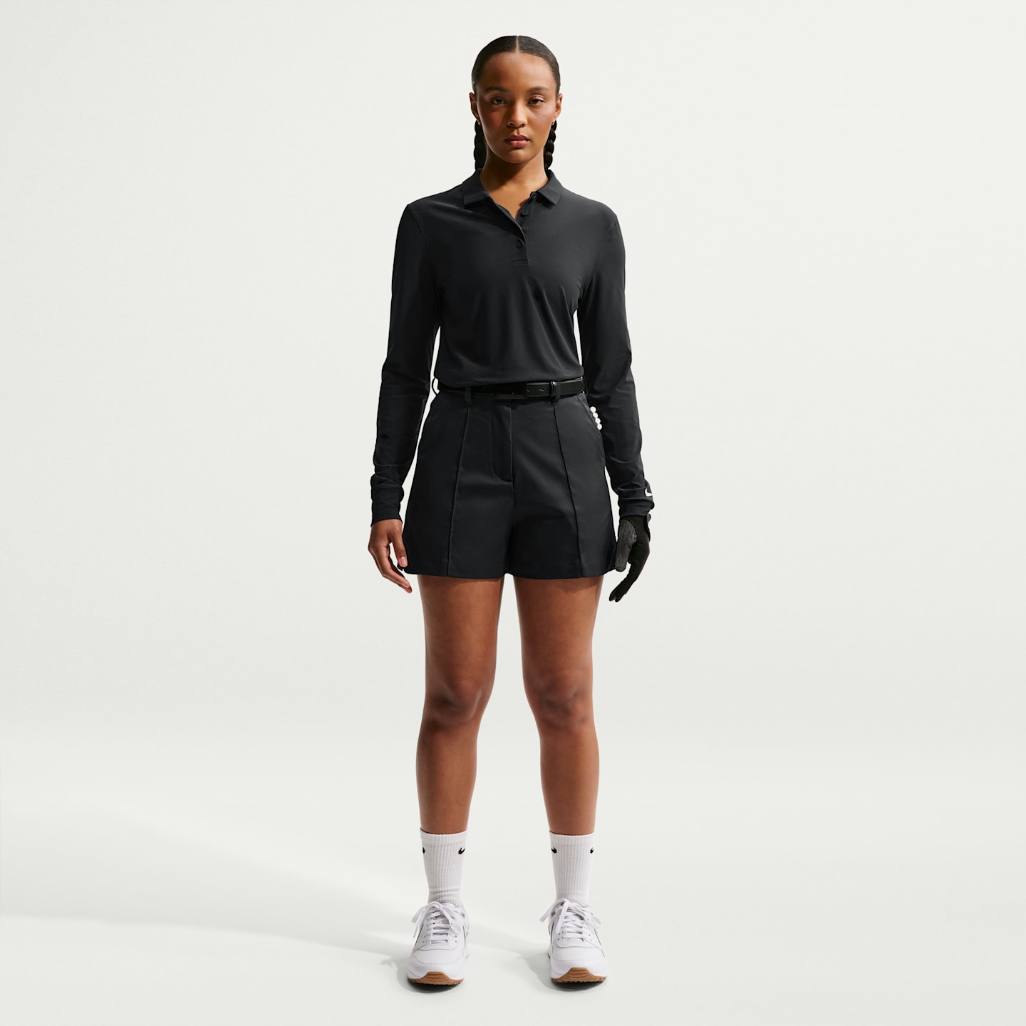 Женские шорты для гольфа Nike Golf Club Dri-FIT, цвет: Чёрный / Молочный — фото 1