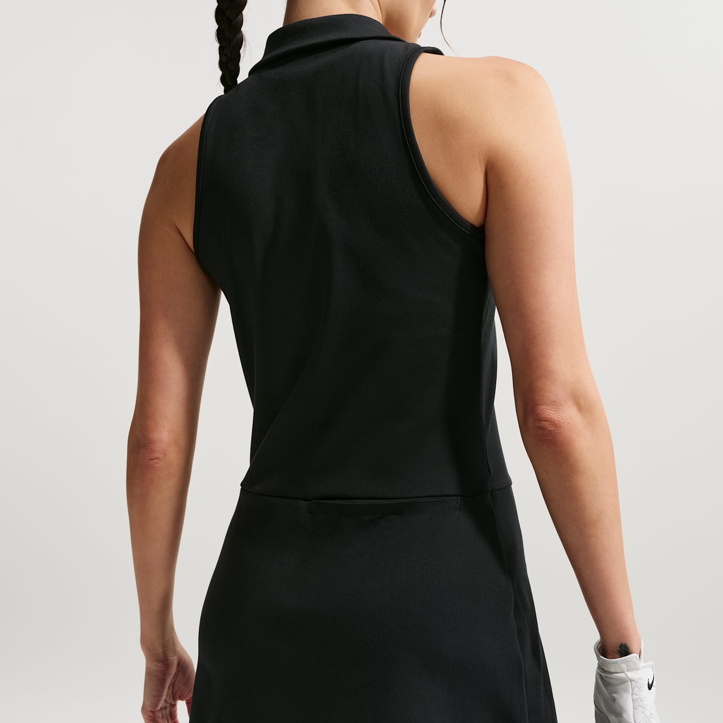 Женское платье для гольфа Nike Golf Club Dri-FIT без подкладки, цвет: Чёрный / Молочный — фото 3