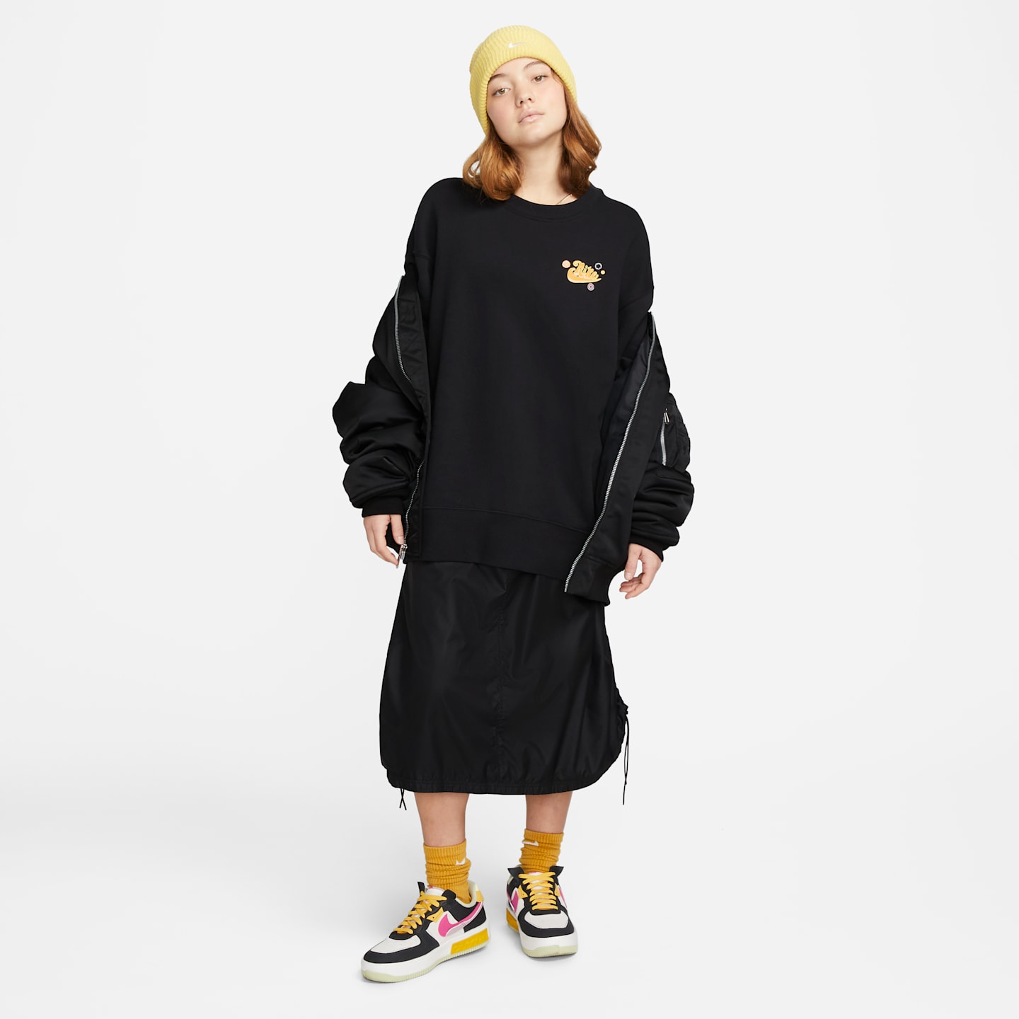 Женская толстовка Nike Sportswear Phoenix Fleece Oversized, цвет: Чёрный — фото 7