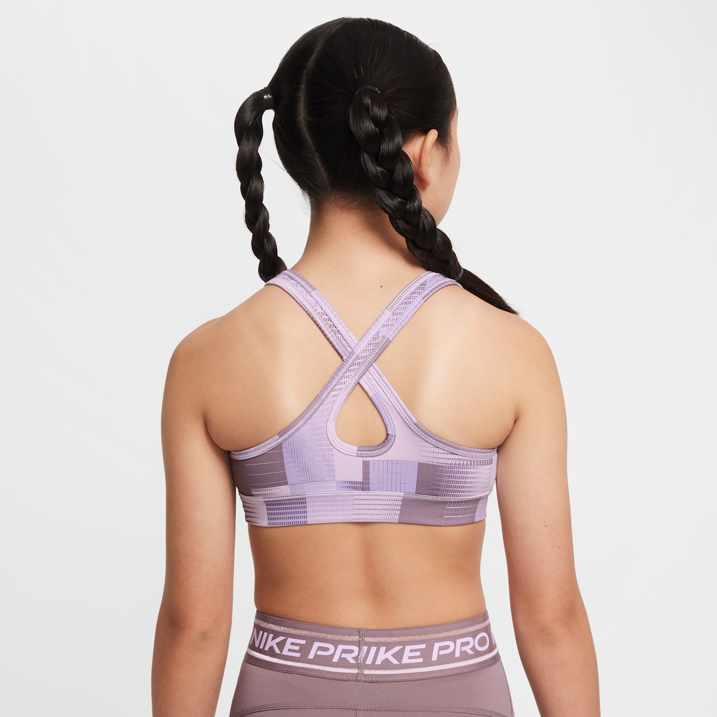 Детский двусторонний спортивный бра для девочек Nike Pro Dri-FIT, цвет: Белый — фото 2
