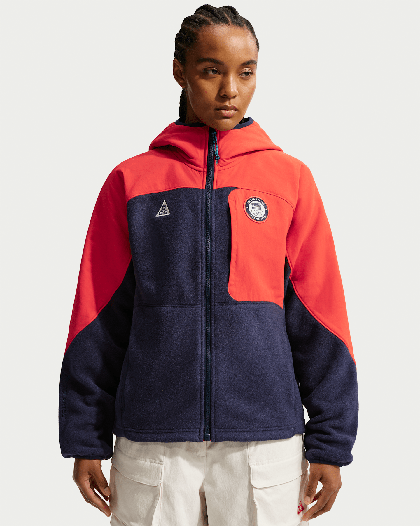 Женская куртка на молнии Nike ACG x United States Olympic Team, цвет: Обсидиановый / Красный — фото 8