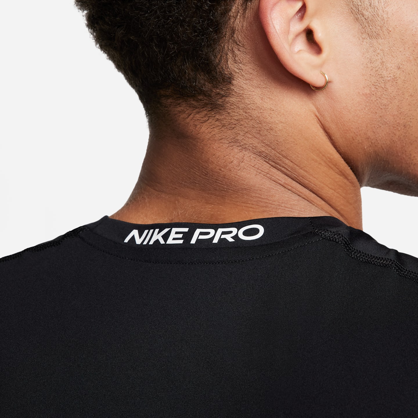 Мужской облегающий топ Nike Pro Dri-FIT без рукавов, цвет: Чёрный / Белый — фото 4