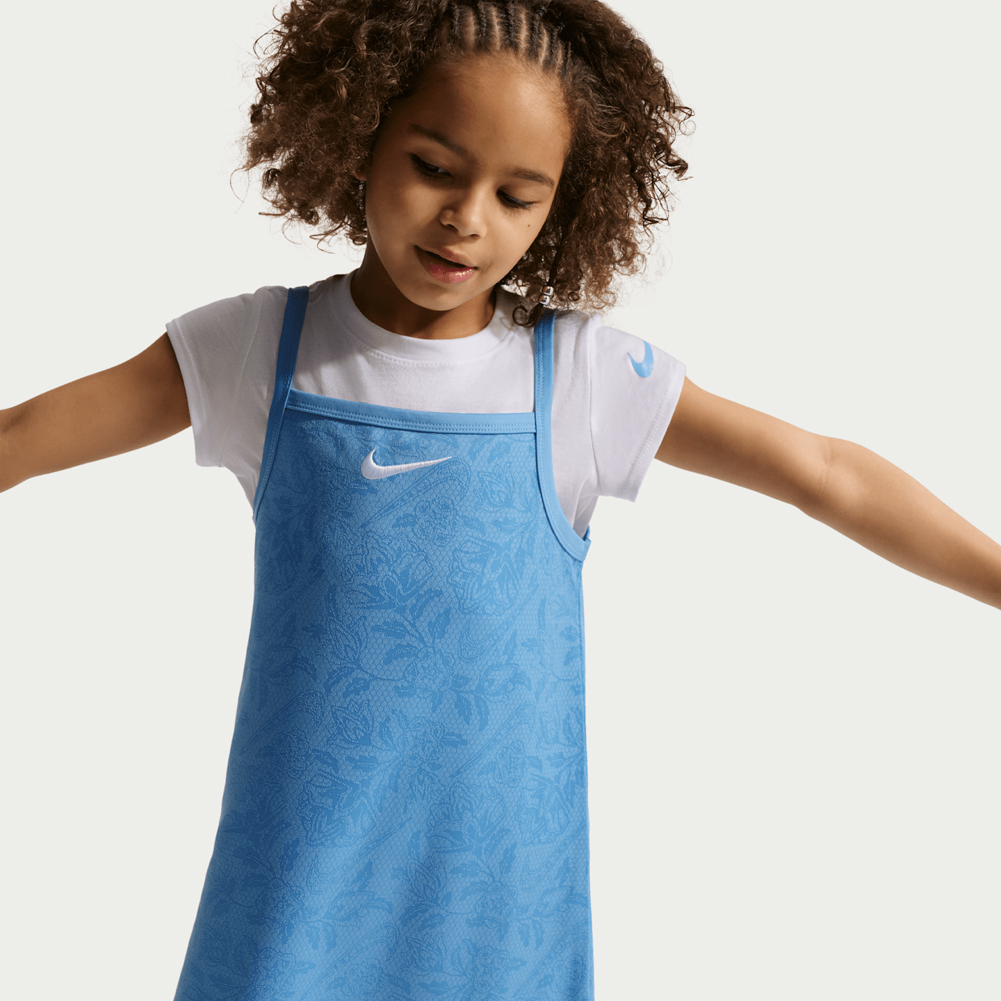 Детские платья Nike Move With Nature 2-Piece Dress Set, цвет: Синий — фото 3