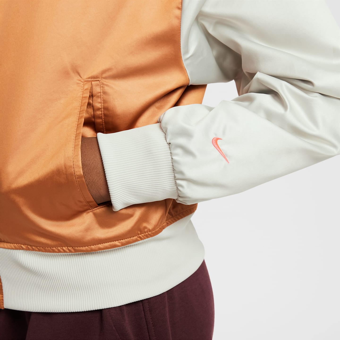 Куртка Nike Sportswear Varsity для девочек, цвет: Светлый костяной — фото 6