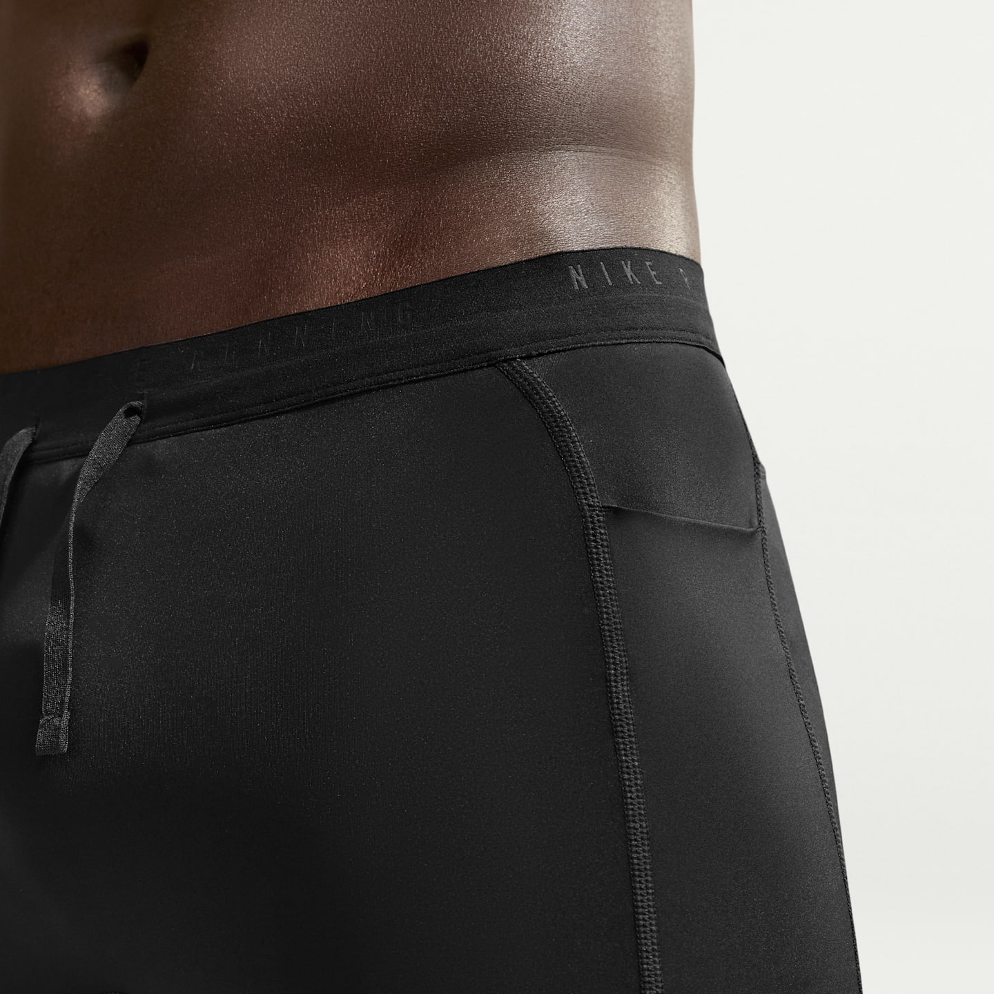 Мужские беговые тайтсы Nike Stride Dri-FIT длиной 1/2, цвет: Чёрный — фото 6