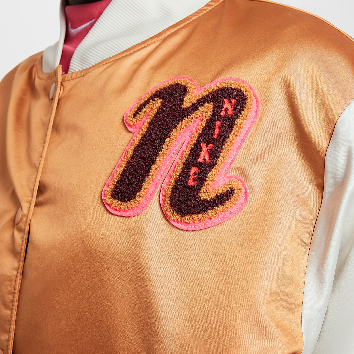 Куртка Nike Sportswear Varsity для девочек, цвет: Светлый костяной — фото 4