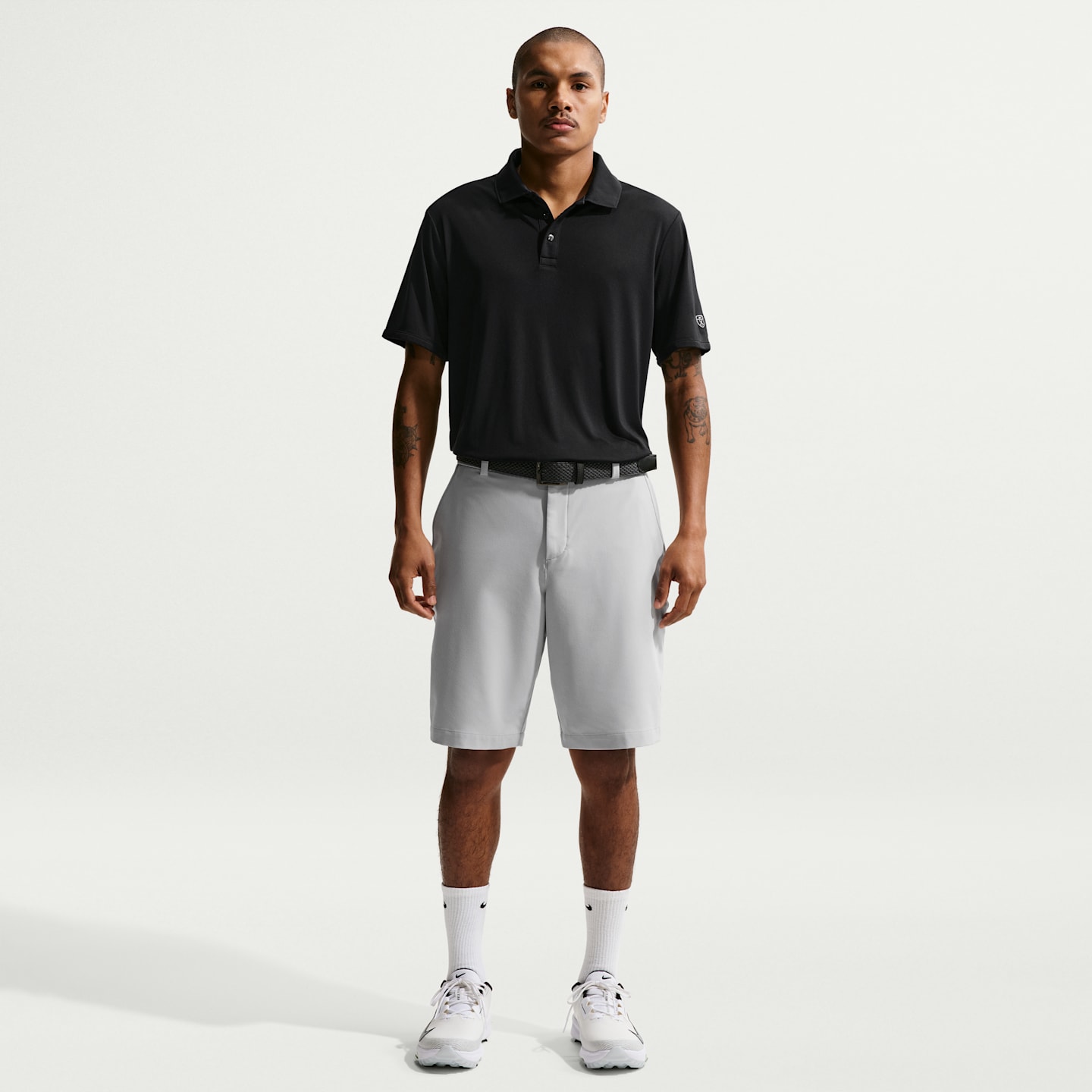 Мужское поло Nike Par Dri-FIT Sleeve Logo Golf Polo, цвет: Чёрный — фото 4