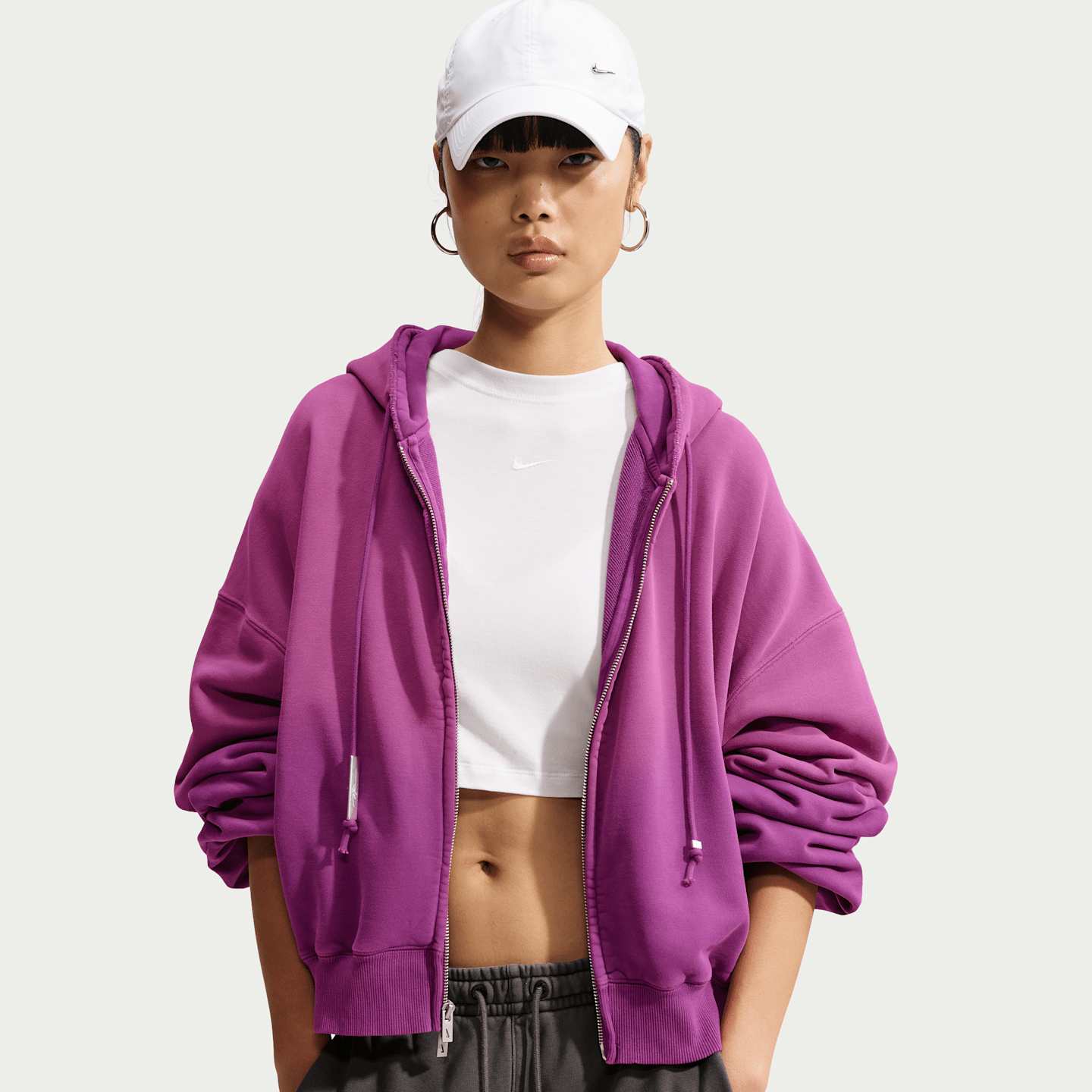 Женское худи Nike Energy Studio Fleece, цвет: Насыщенный ягодный — фото 2
