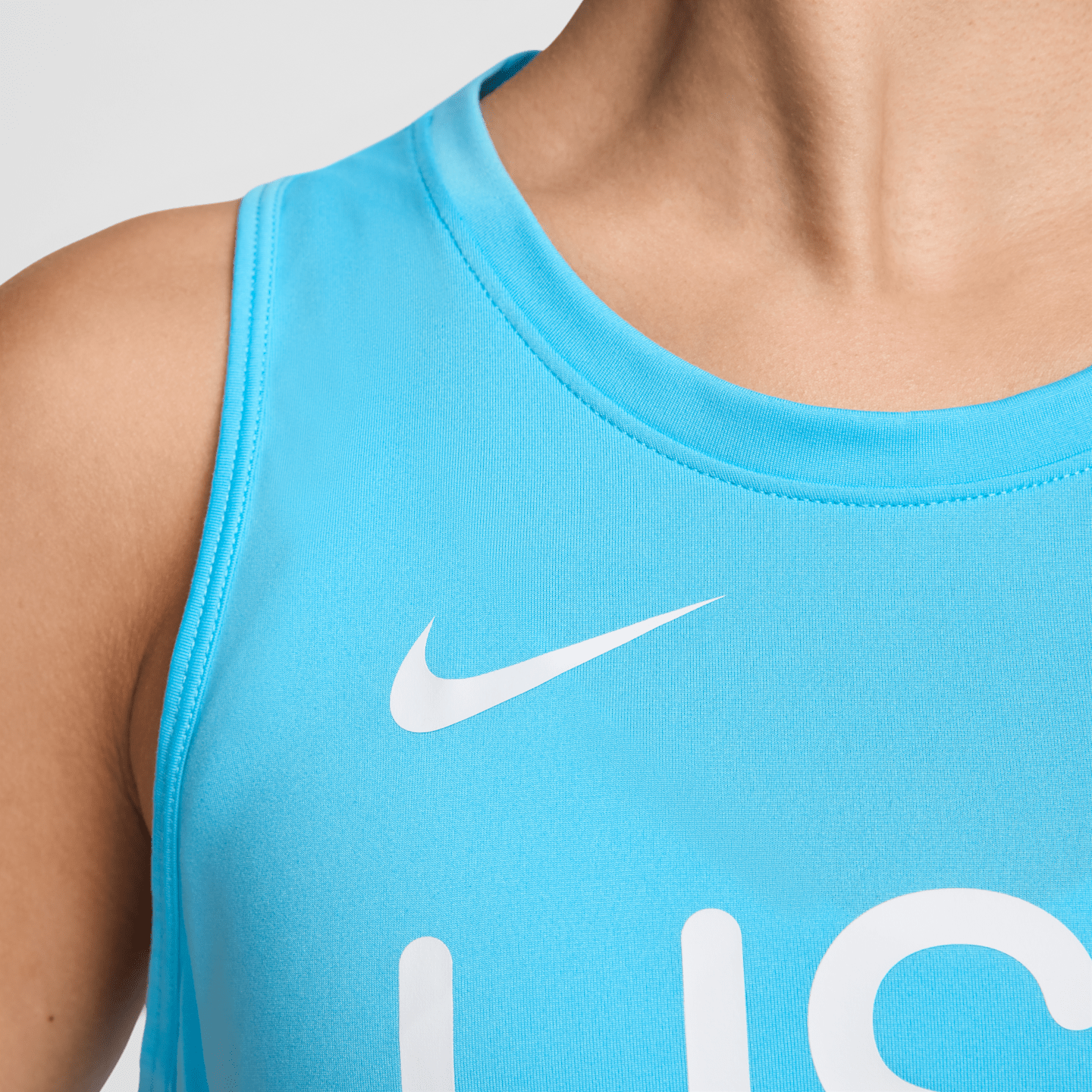 Женская беговая майка Nike USA One Dri-FIT, цвет: Синий / Королевский синий — фото 4