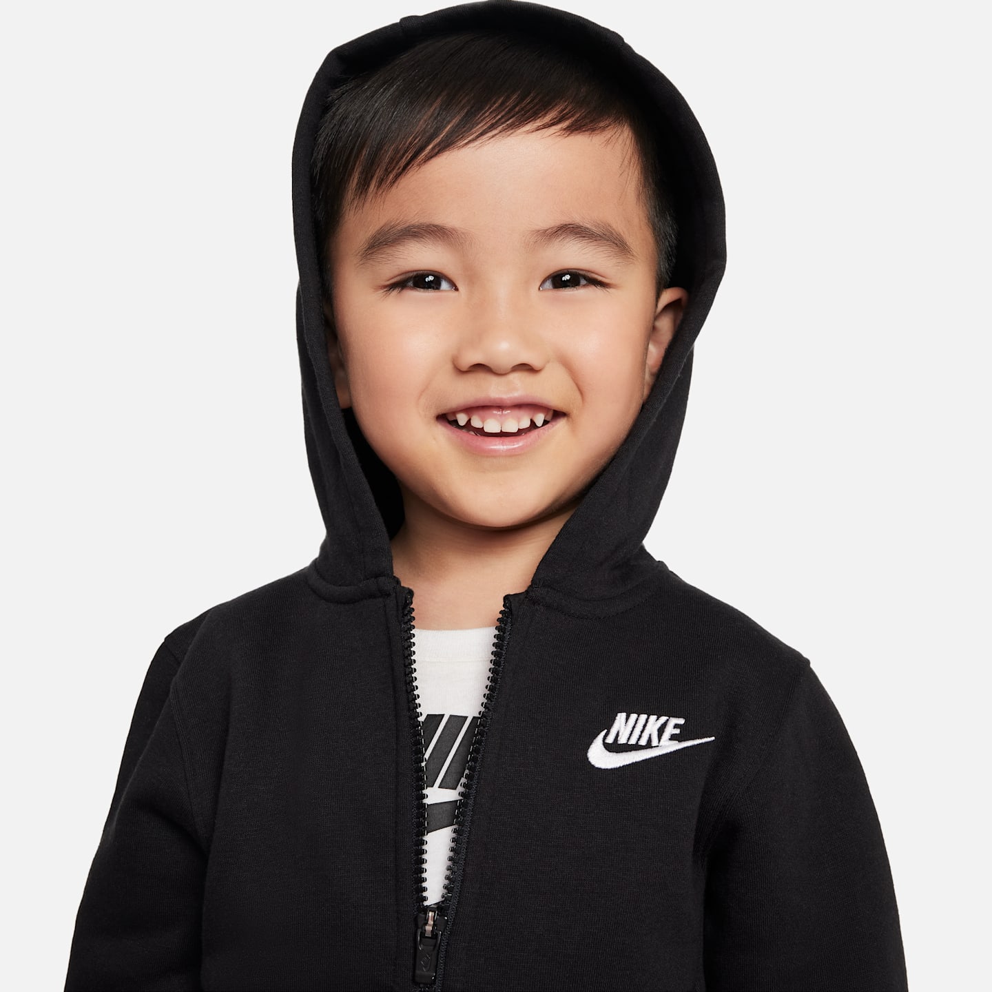 Детское флисовое худи-пуловер Nike Sportswear Club для малышей, цвет: Чёрный — фото 3
