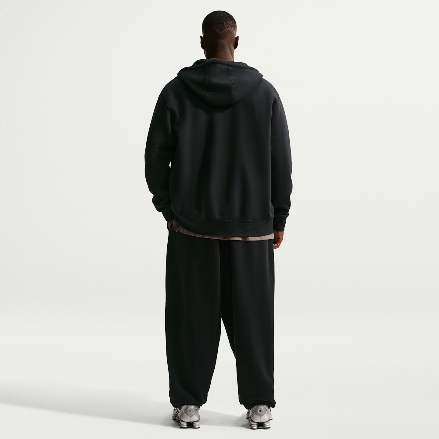 Мужские брюки Nike Sportswear Club из френч терри оверсайз, цвет: Чёрный / Белый — фото 11