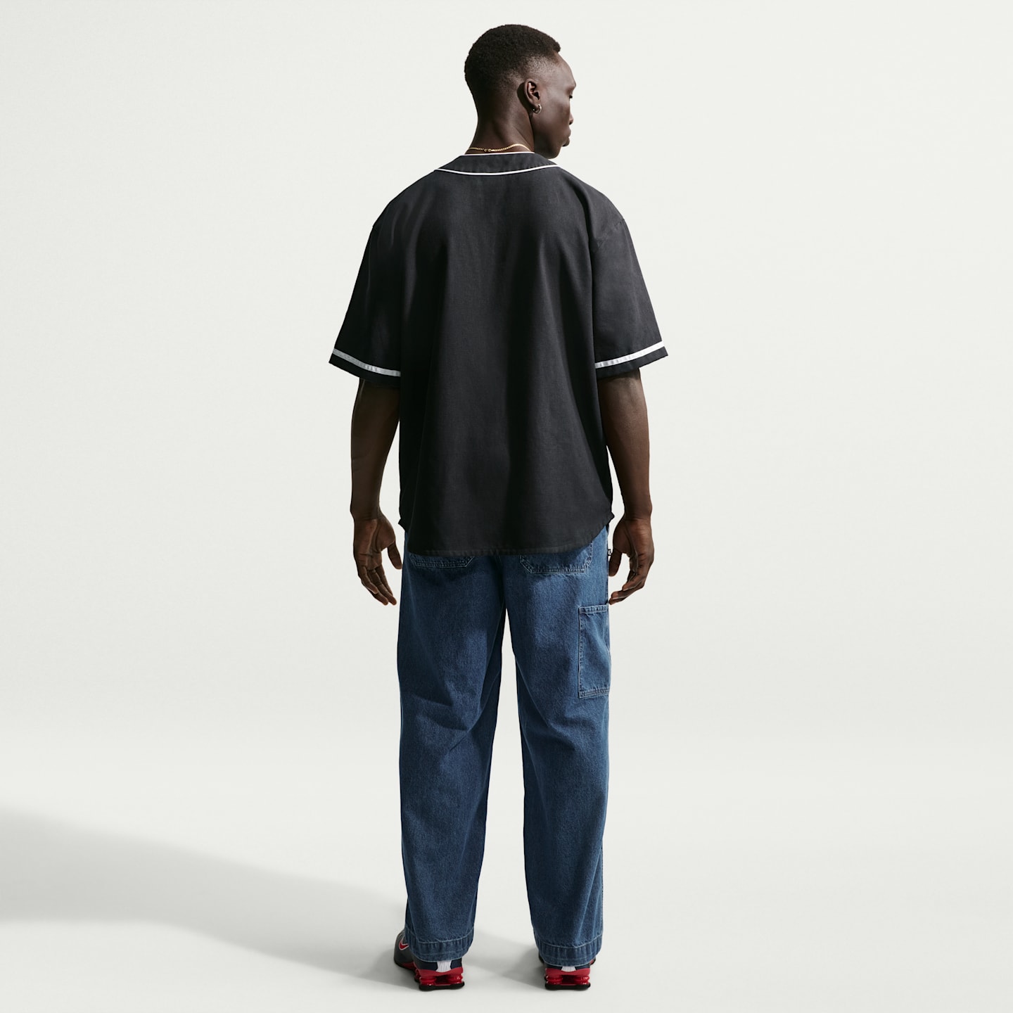 Мужской топ Nike Life Vintage Sport с коротким рукавом, цвет: Чёрный / Белый — фото 5