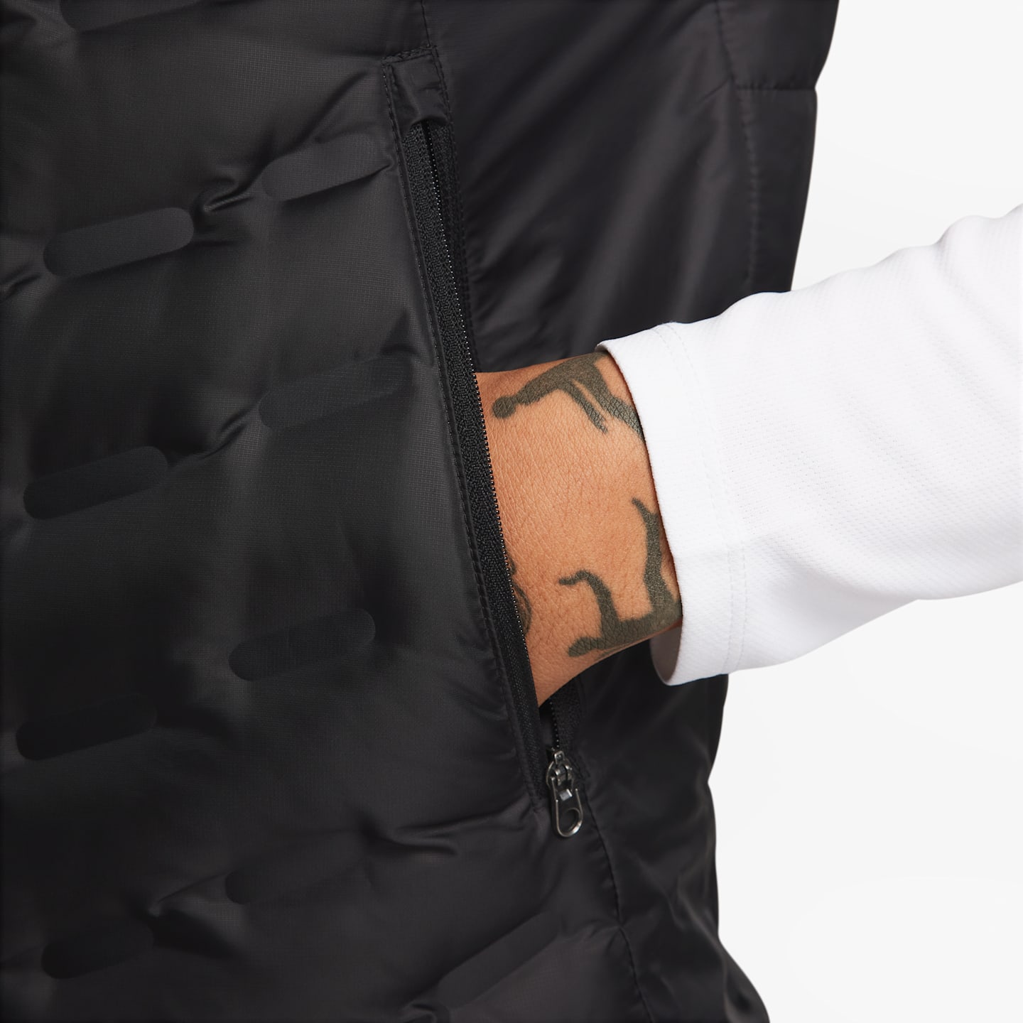 Мужской беговой пуховый жилет Nike Therma-FIT ADV Repel AeroLoft, цвет: Чёрный — фото 5