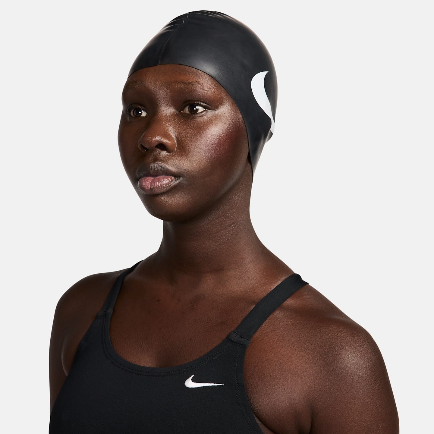 Силиконовая шапочка для плавания Nike Swim, цвет: Чёрный — фото 3