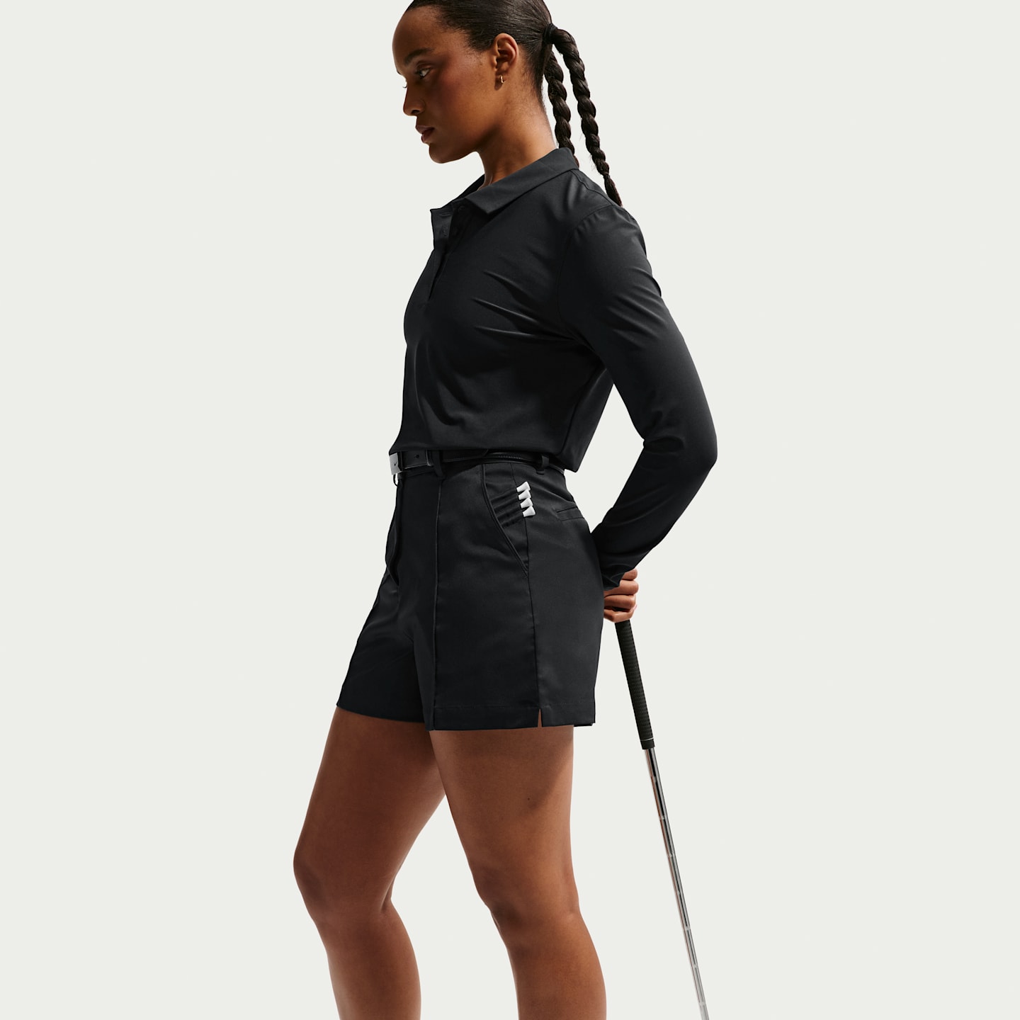 Женские шорты для гольфа Nike Golf Club Dri-FIT, цвет: Чёрный / Молочный — фото 4