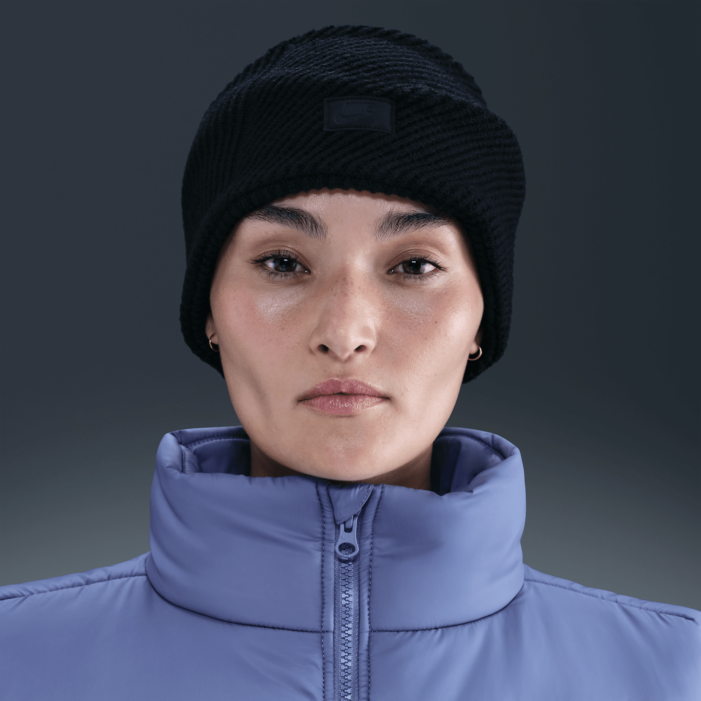 Вязаная повязка на голову Nike City, цвет: Чёрный — фото 1