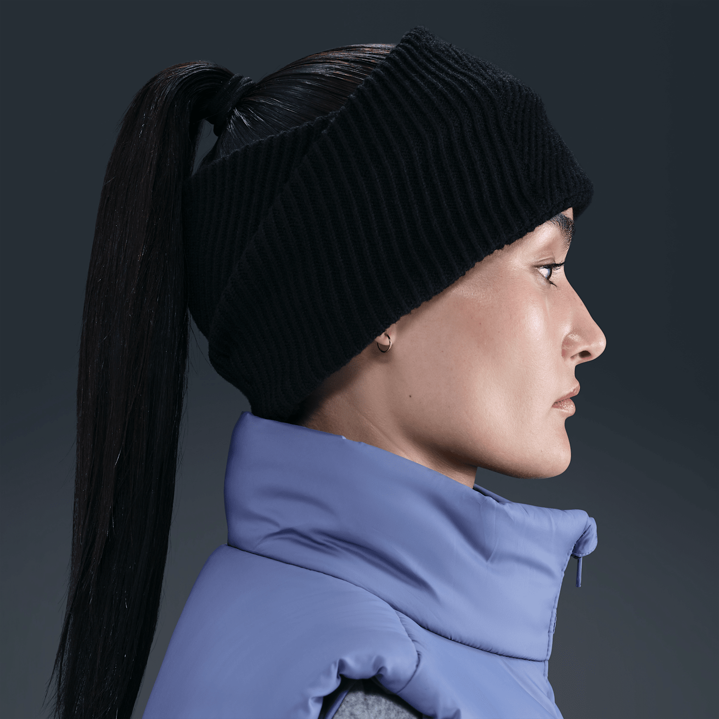 Вязаная повязка на голову Nike City, цвет: Чёрный — фото 2