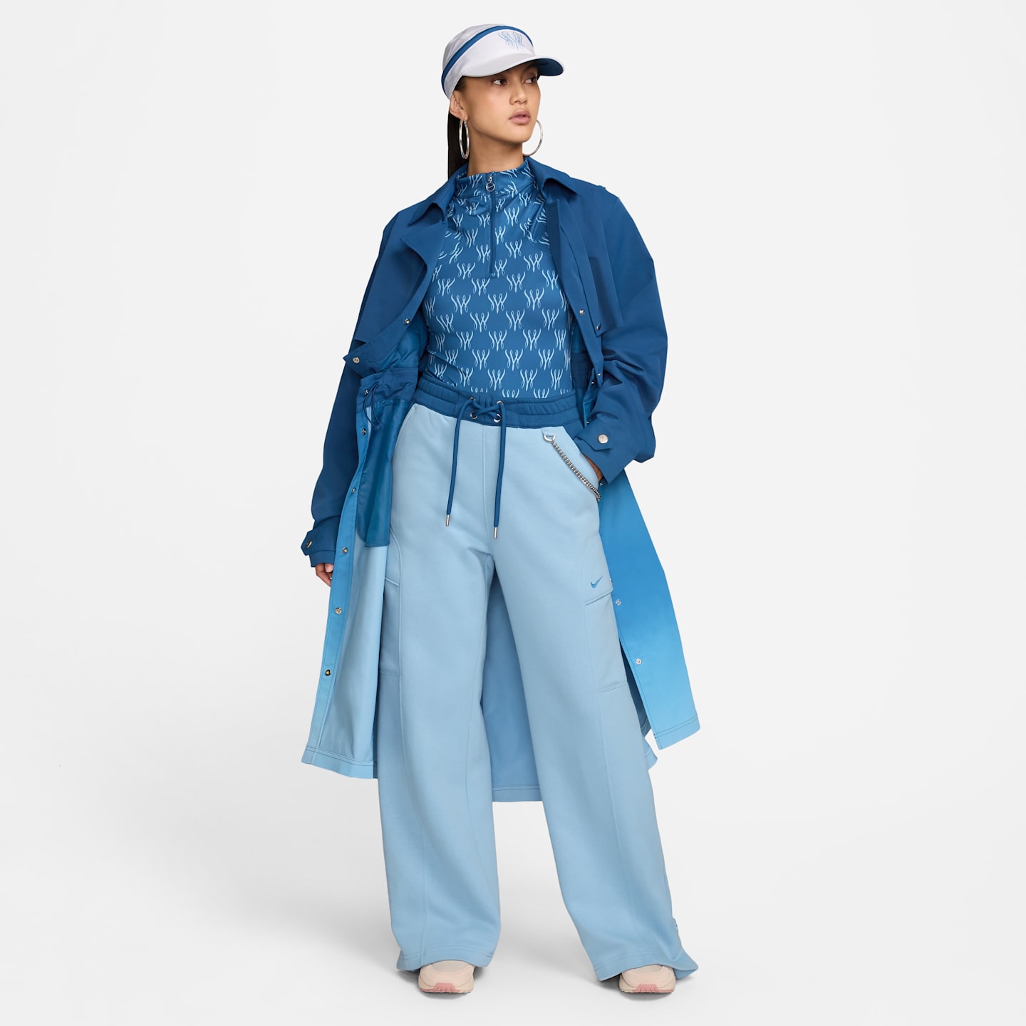 Женские брюки Nike Serena Williams Design Crew Fleece, цвет: Синий — фото 8