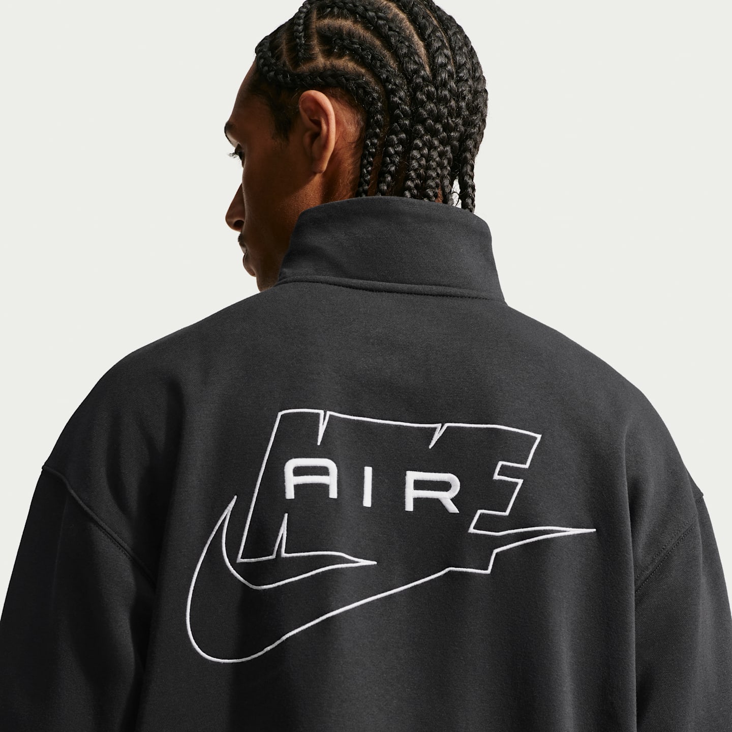 Мужская спортивная флисовая куртка Nike Air, цвет: Чёрный / Белый — фото 2