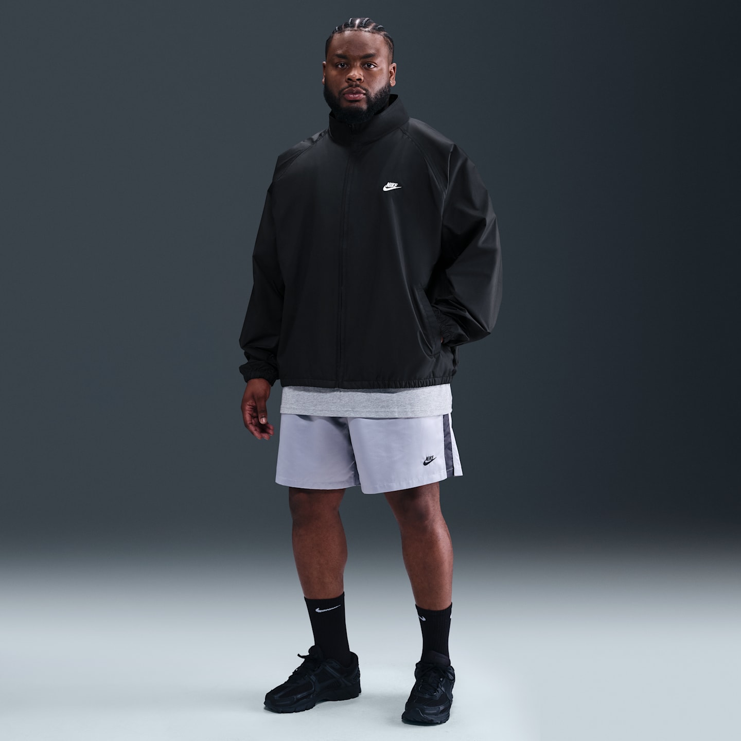 Мужская куртка на молнии Nike Sportswear Club Roscoe, цвет: Чёрный / Белый — фото 9