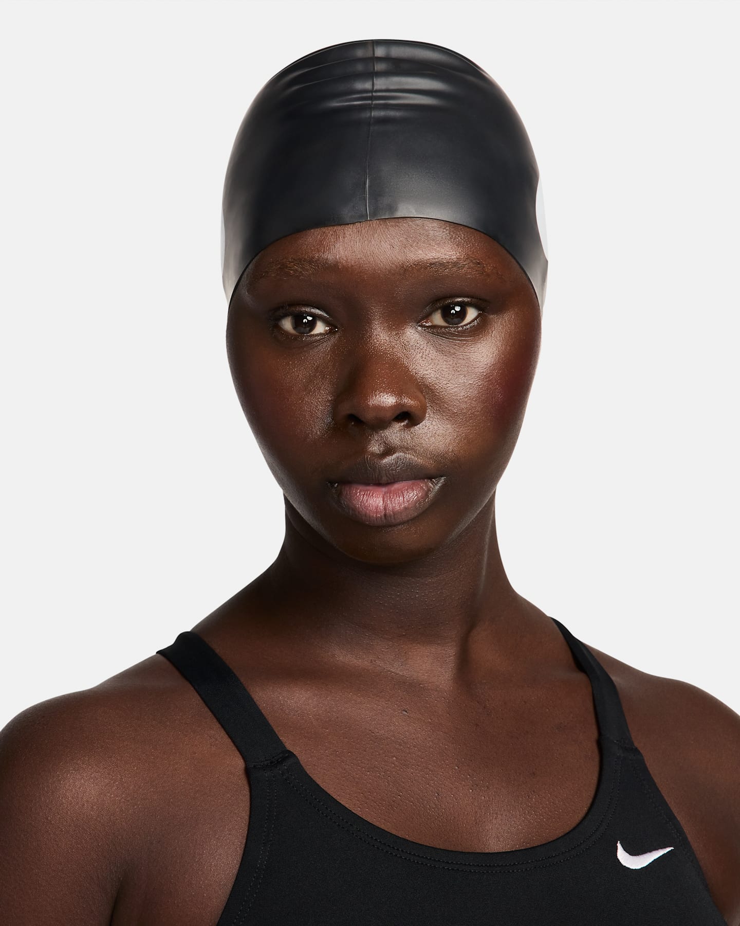 Силиконовая шапочка для плавания Nike Swim, цвет: Чёрный — фото 6