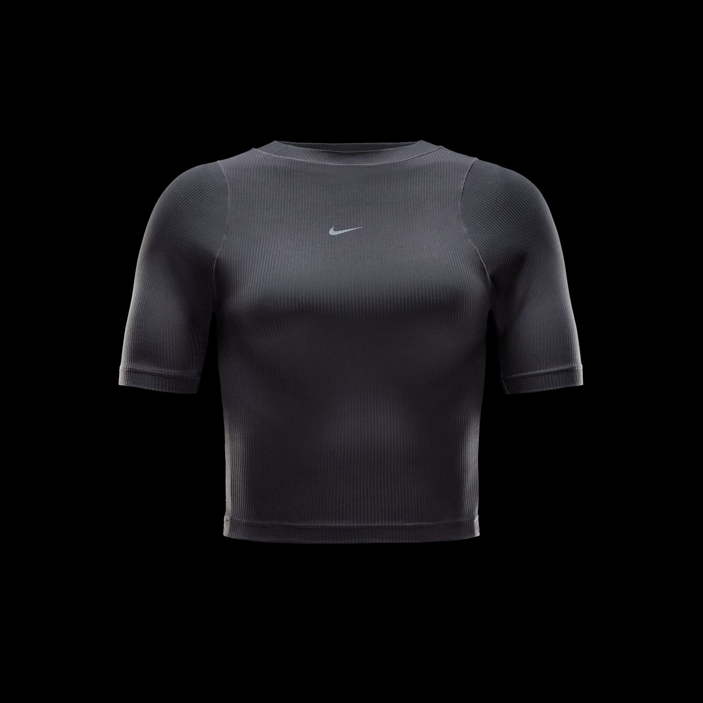 Женская футболка Nike Zenvy Rib Dri-FIT с коротким рукавом, цвет: Чёрный — фото 8