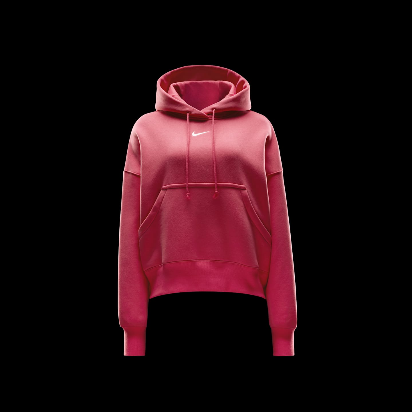 Женское худи-пуловер Nike Sportswear Phoenix Fleece сверховерсайз, цвет: Розовый / Молочный — фото 6