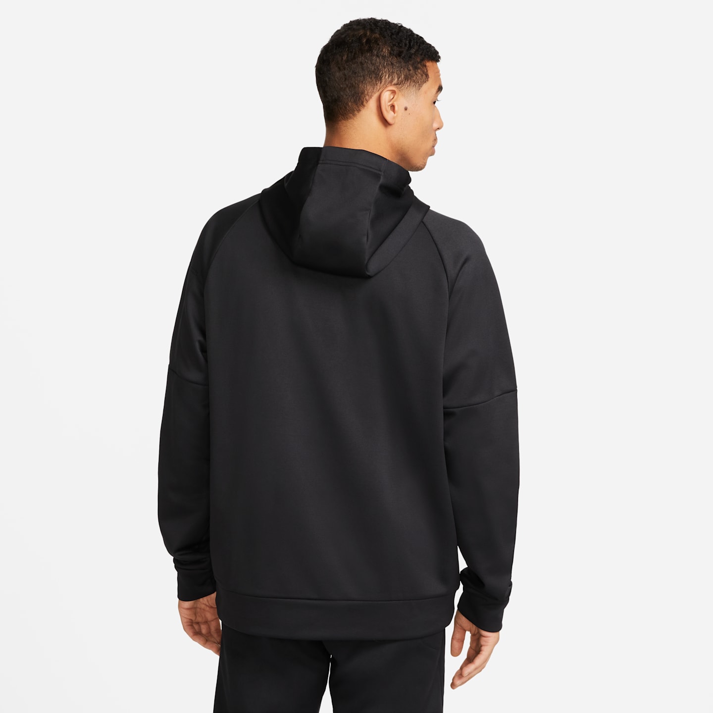 Мужской худи Nike Therma Therma-FIT для фитнеса, цвет: Чёрный / Белый — фото 2