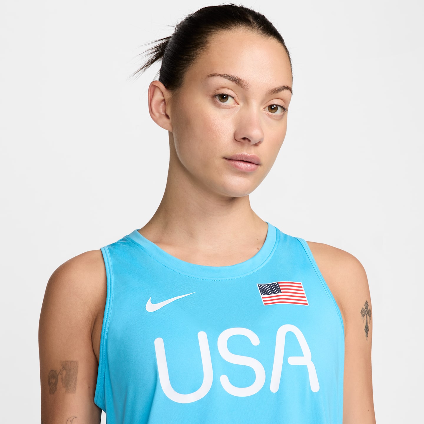 Женская беговая майка Nike USA One Dri-FIT, цвет: Синий / Королевский синий — фото 3