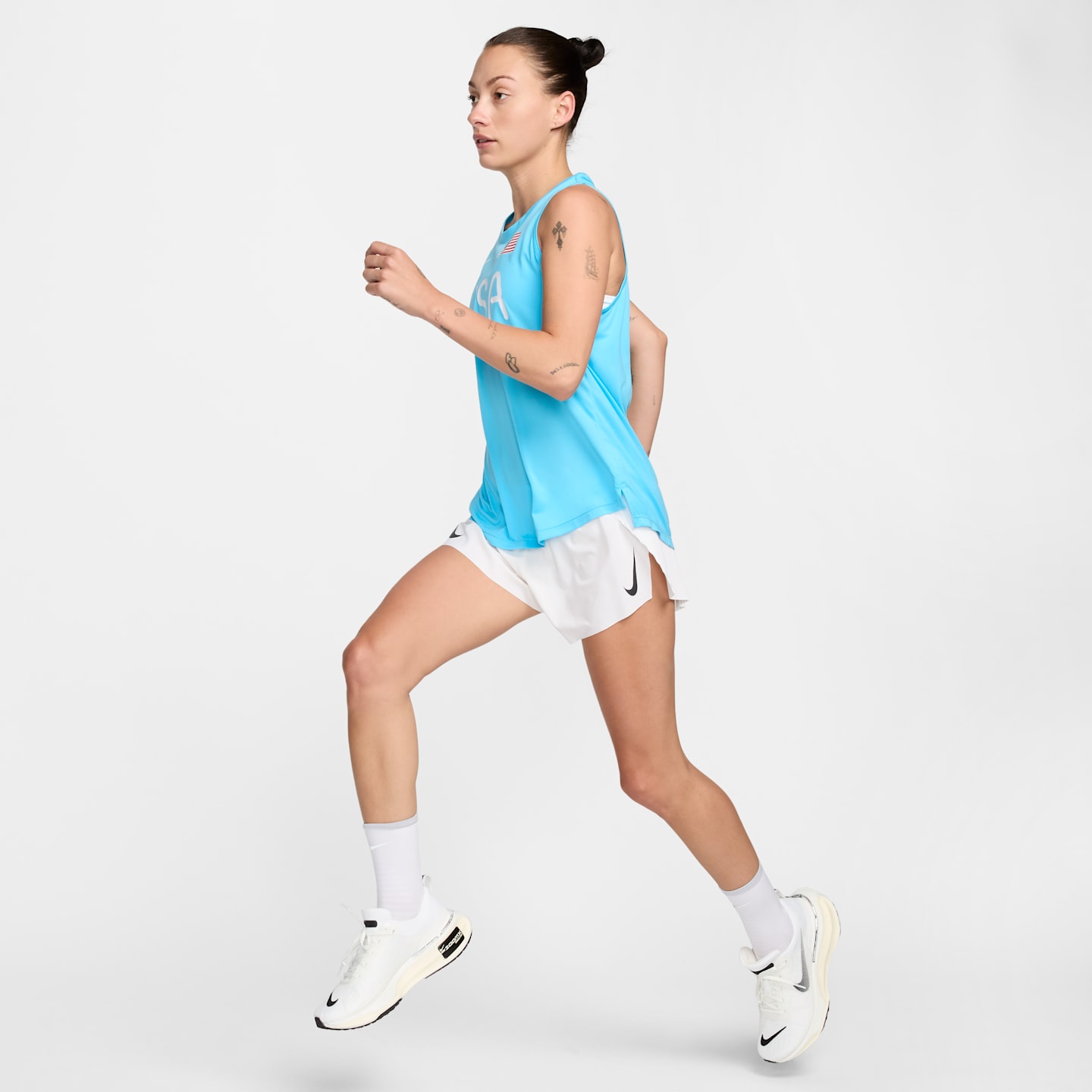 Женская беговая майка Nike USA One Dri-FIT, цвет: Синий / Королевский синий — фото 7