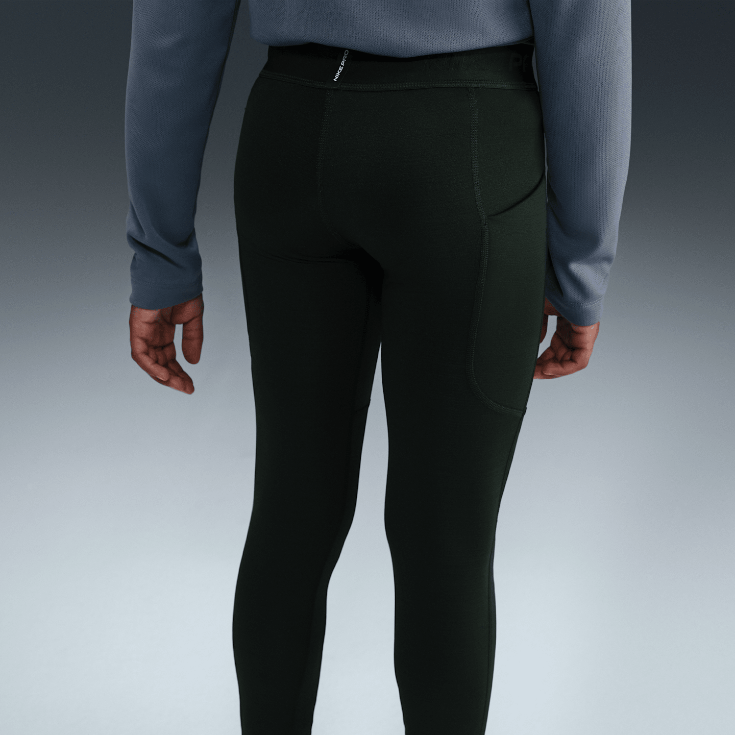 Детские тайтсы для мальчиков Nike Pro Dri-FIT, цвет: Чёрный / Белый — фото 3