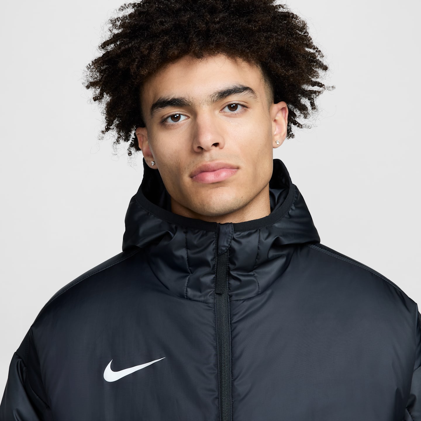 Мужская футбольная куртка Nike Academy Pro 24 Fall Therma-FIT, цвет: Чёрный / Белый — фото 3