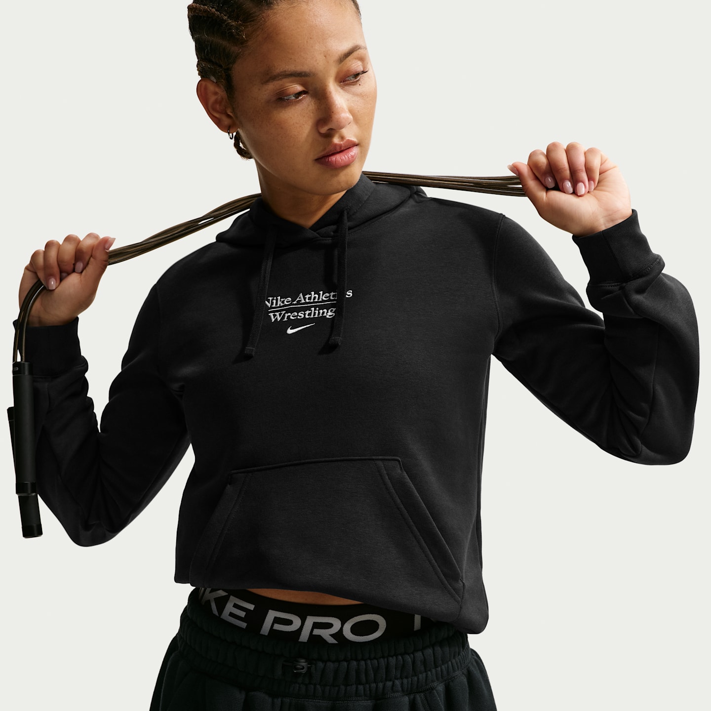 Женское борцовское худи Nike, цвет: Чёрный — фото 3