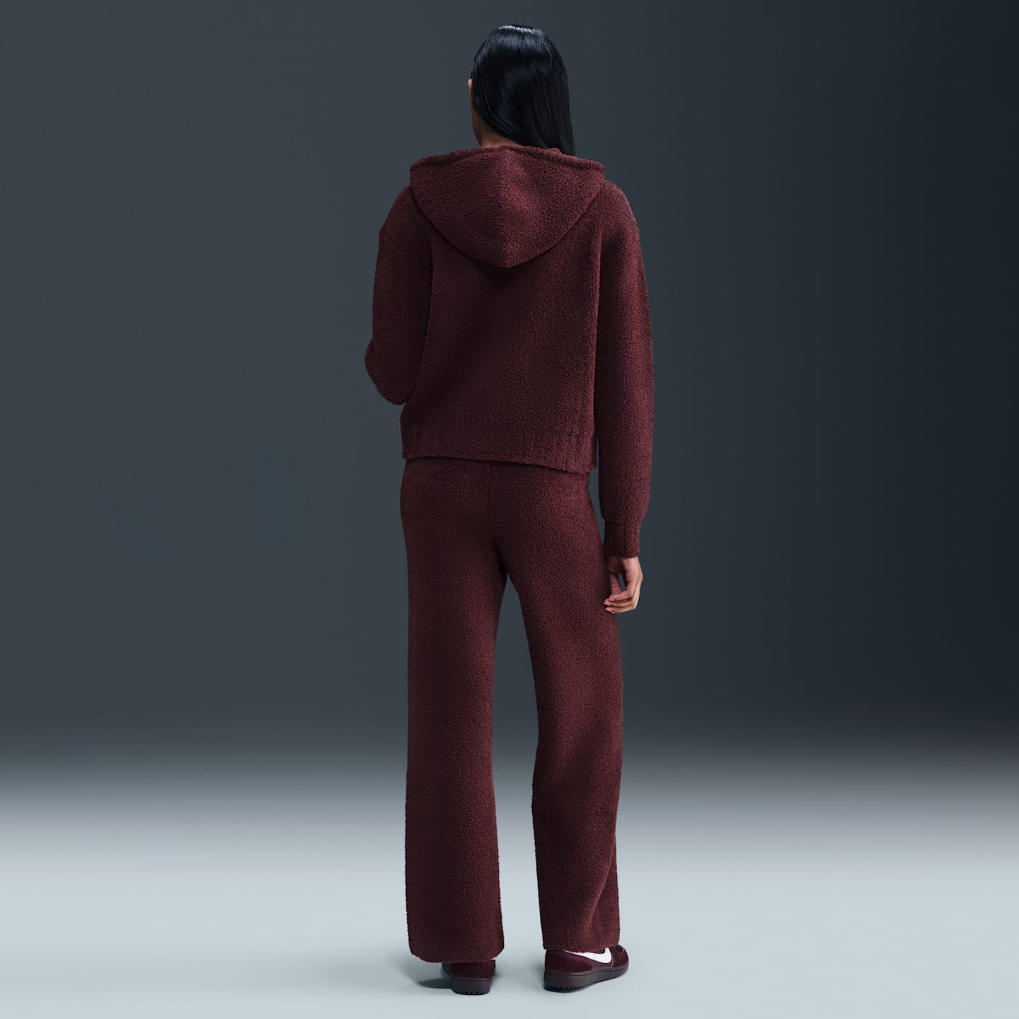 Женское худи Nike Sportswear Phoenix Cozy Bouclé Loose Knit, цвет: Бордовый — фото 5