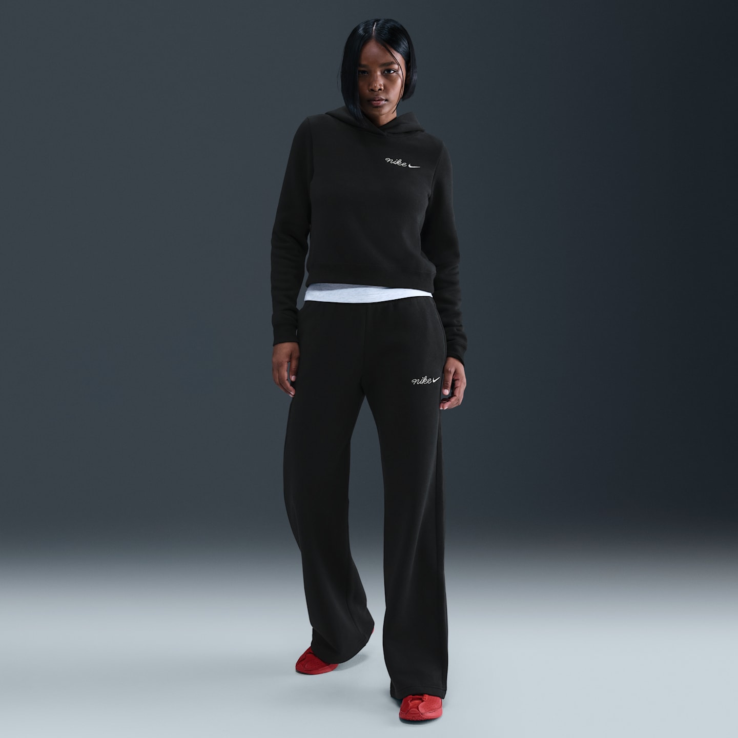 Женское худи Nike Sportswear Phoenix Fleece Shrunken, цвет: Чёрный — фото 4