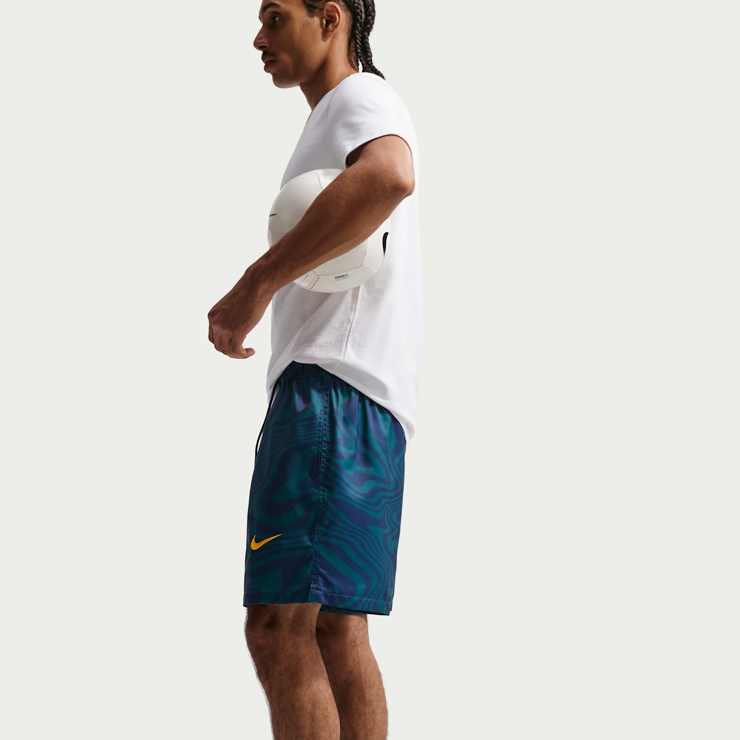 Мужские футбольные шорты Nike Brazil Club Flow, цвет: Бирюзовый / Синий — фото 4