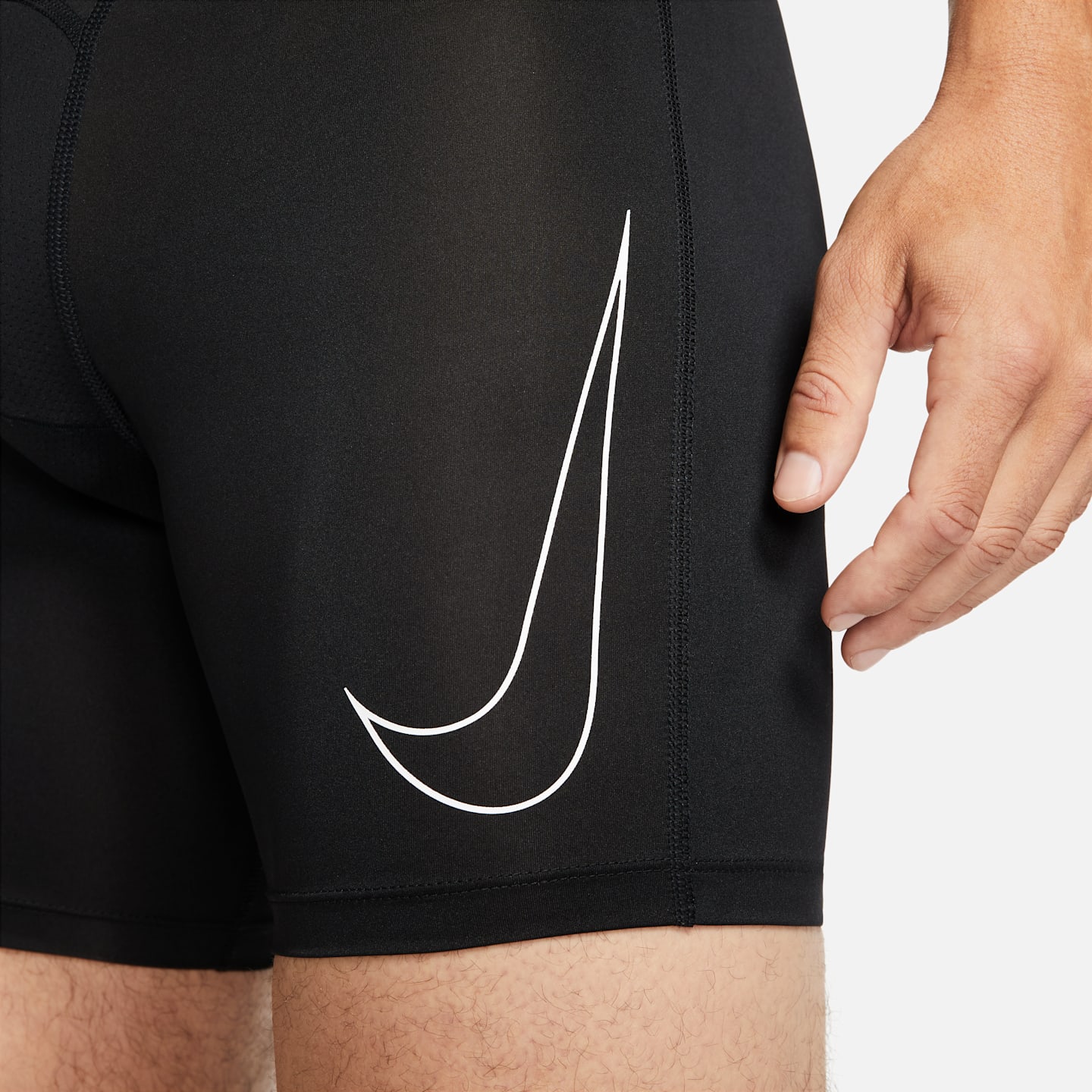 Мужские шорты Nike Pro Dri-FIT, цвет: Чёрный / Белый — фото 5